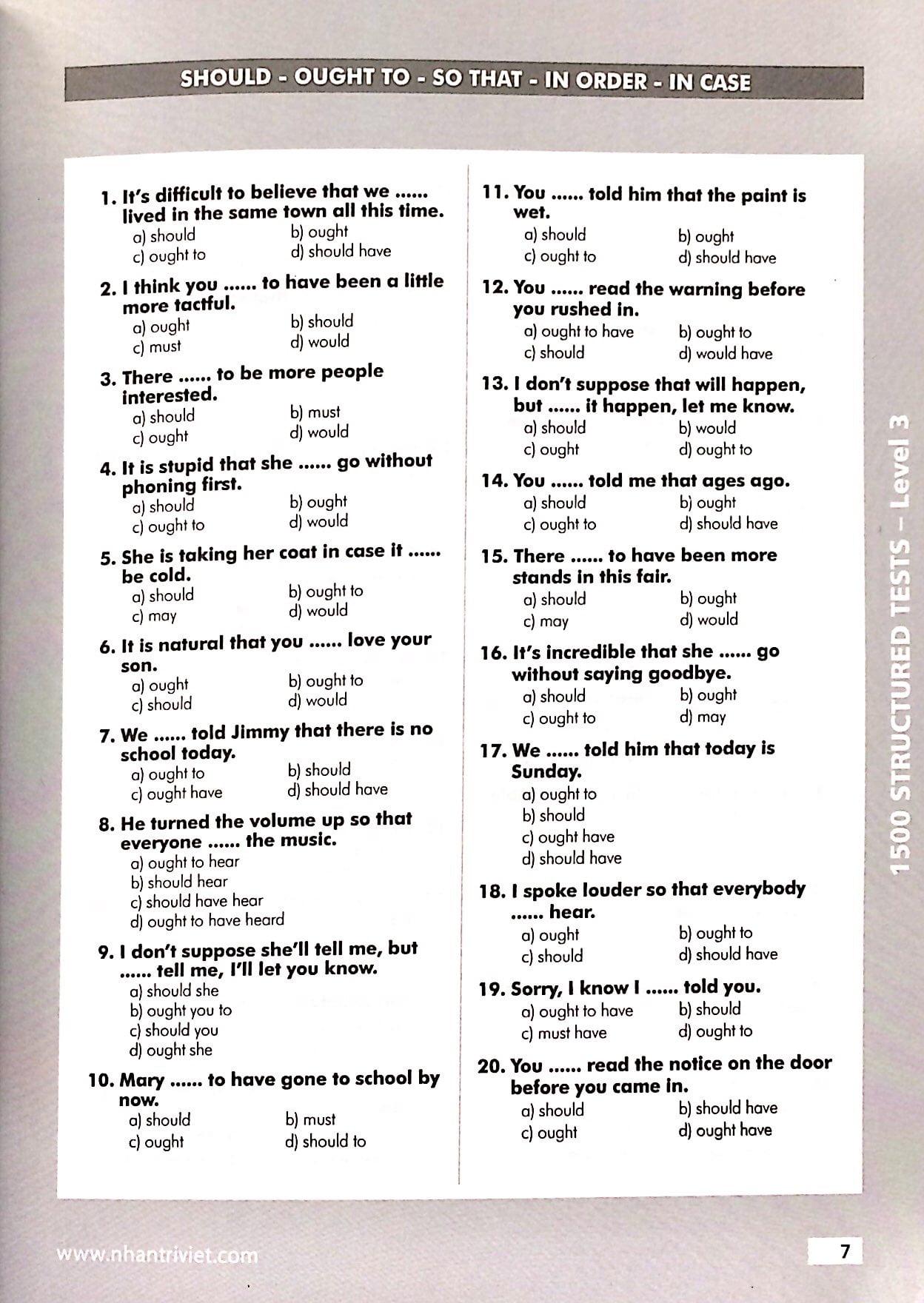 1500 Structured Tests Leve 3 (Không CD)
