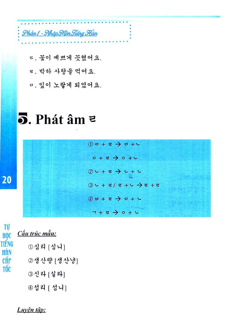 Tự Học Tiếng Hàn Cấp Tốc