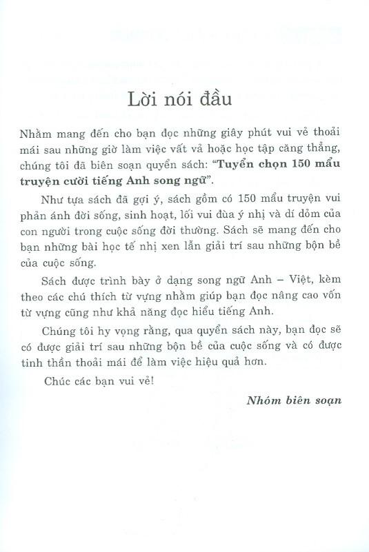 Tuyển Chọn 150 Mẩu Chuyện Cười Tiếng Anh Song Ngữ