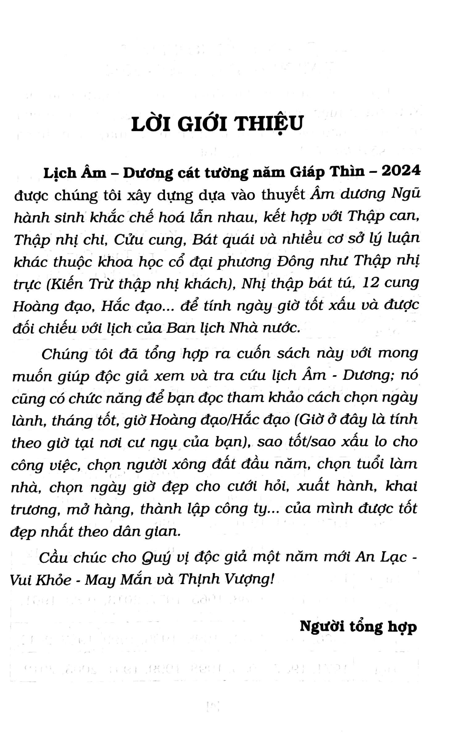 Lịch Âm Dương Cát Tường 2024