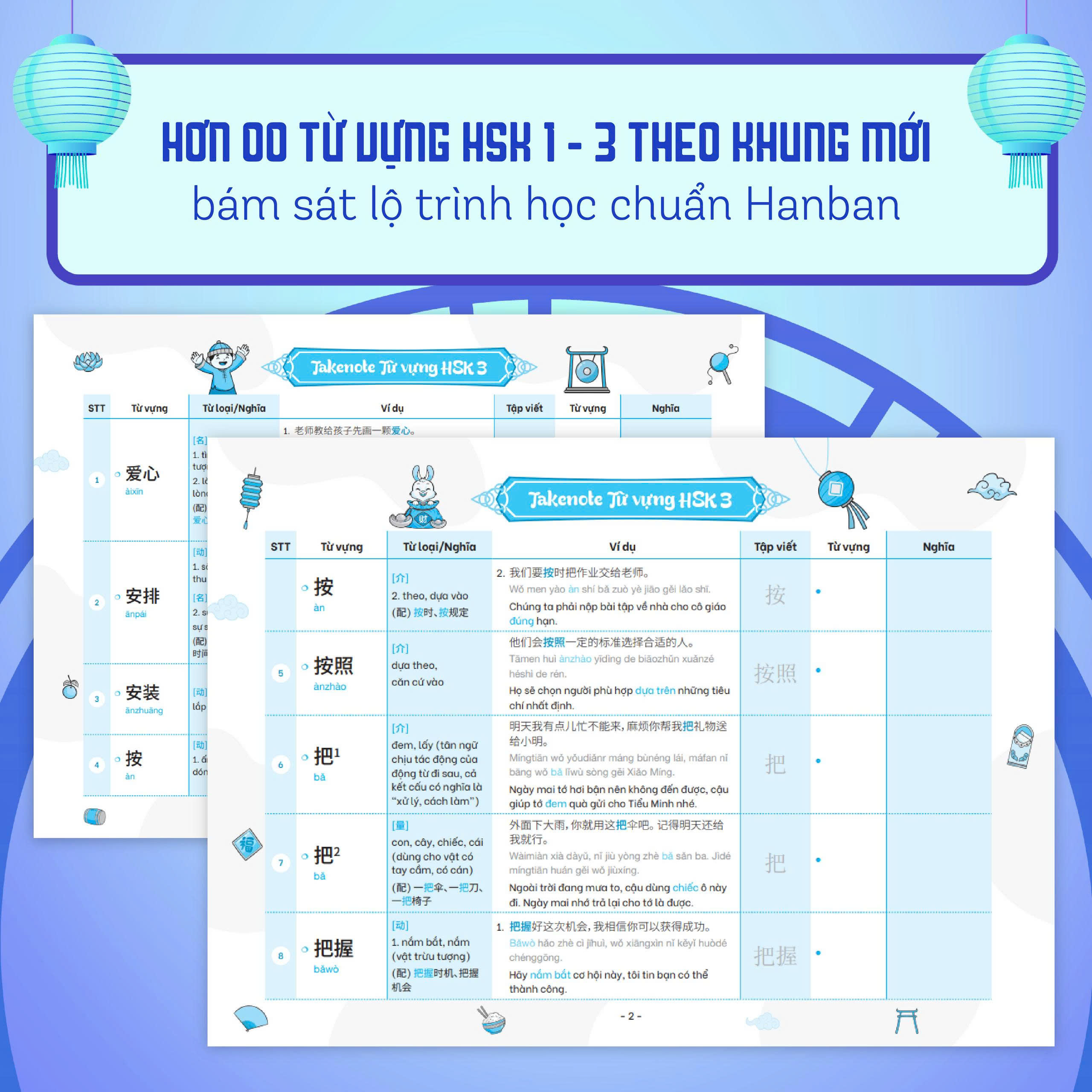Takenote: Từ vựng HSK 1-2-3 Tiếng Trung
