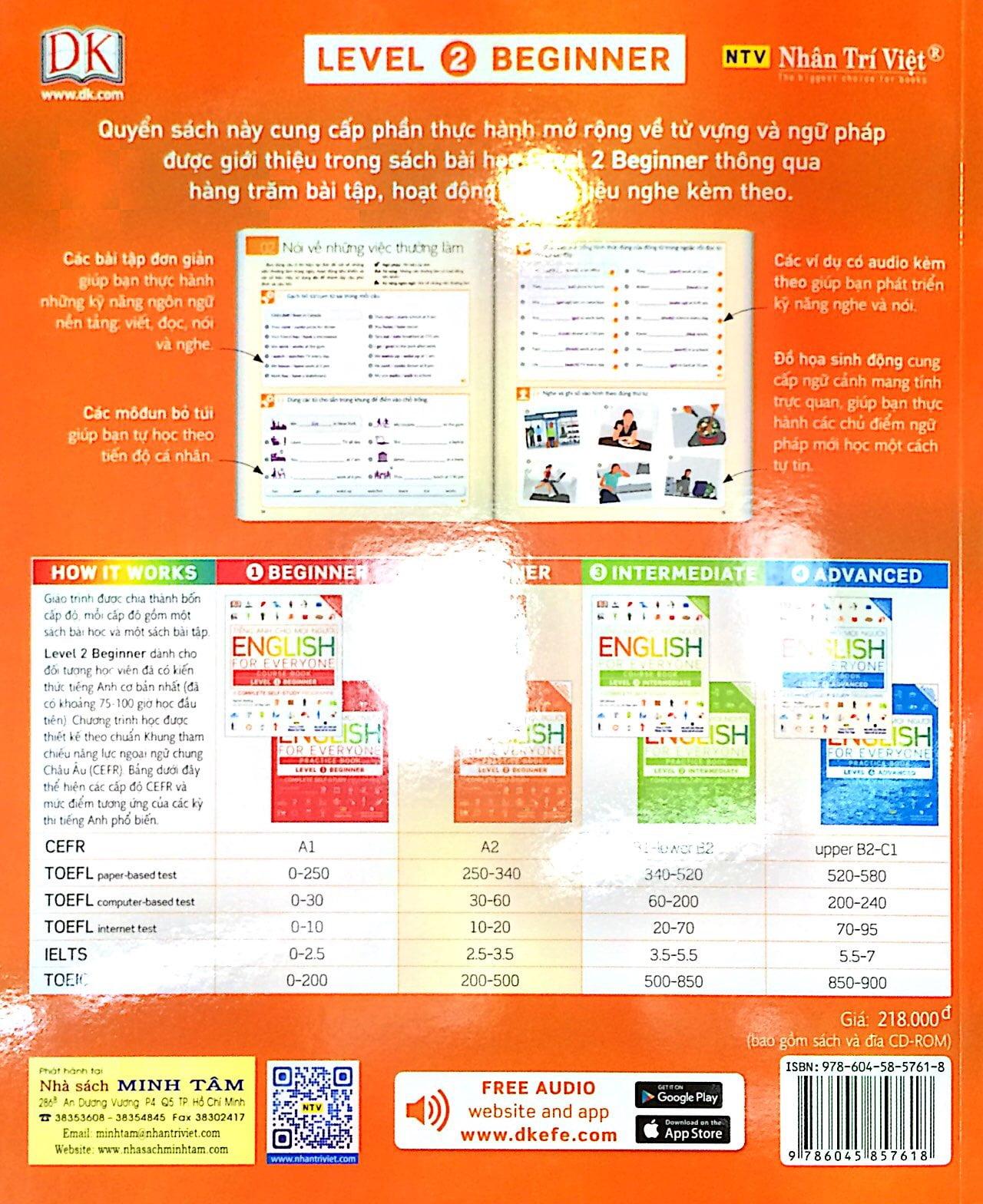 Tiếng Anh Cho Mọi Người - English For Everyone Level 2 Beginner Practice Book (Kèm CD)