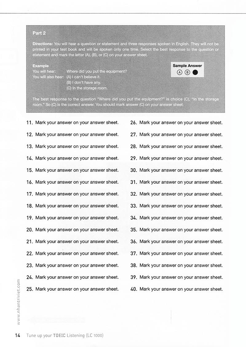 Tune Up Your TOEIC Reading RC 1000
