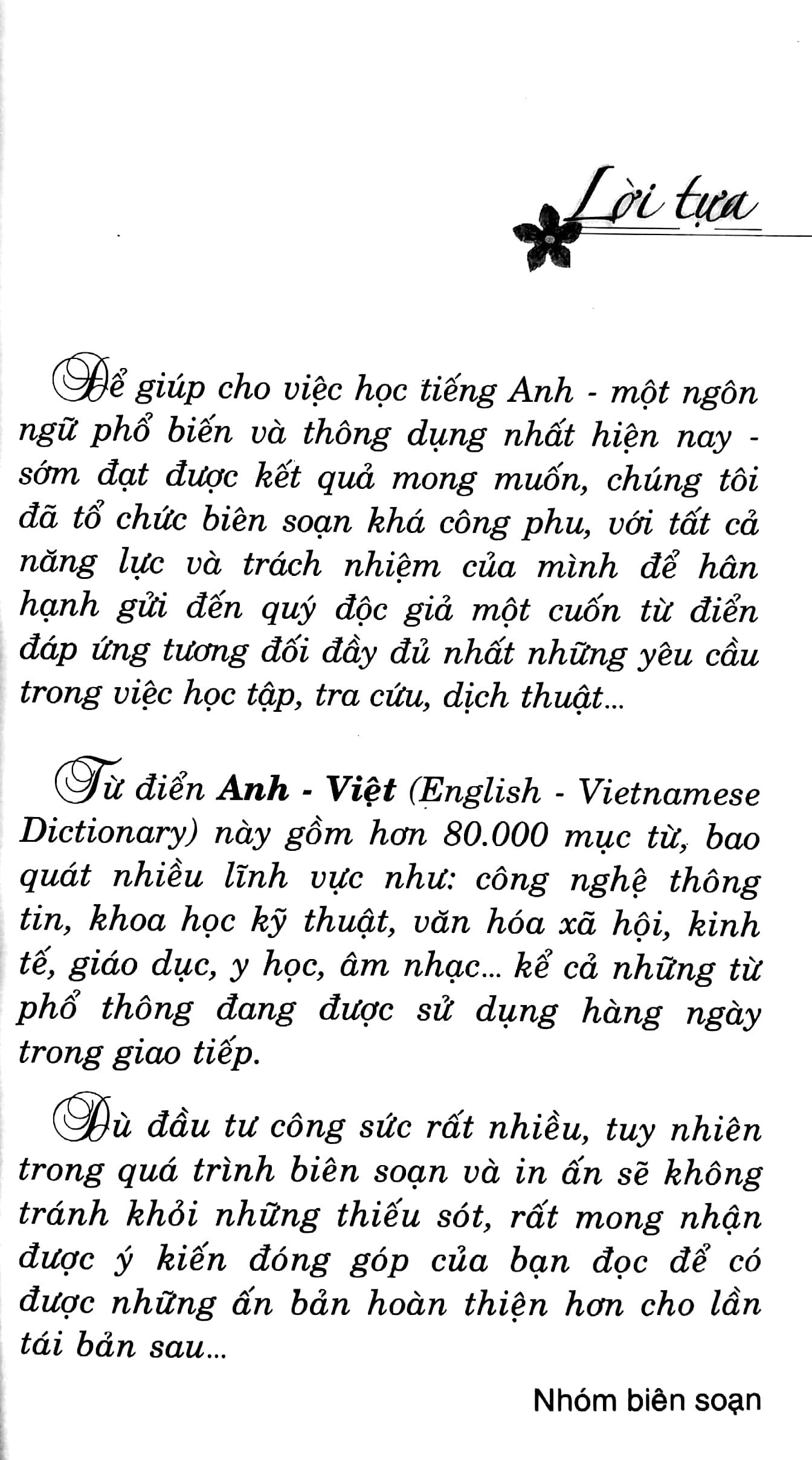 Từ Điển Anh - Việt 80.000 Từ (Tái Bản)