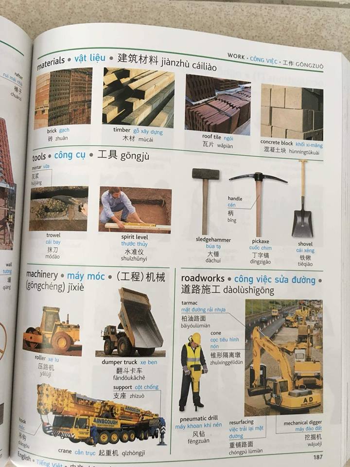 Combo 2 sách Từ điển hình ảnh Tam Ngữ Trung Anh Việt – Visual English Vietnamese Chinese Trilingual Dictionary +Bài tập luyện dịch tiếng ứng dụng (Sơ -Trung cấp, Giao tiếp HSK có mp3 nghe, có đáp án)+DVD tài liệu