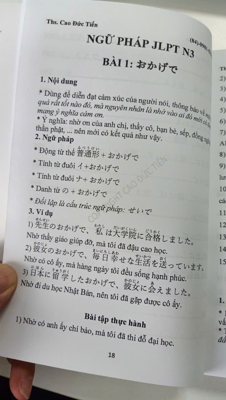 NGỮ PHÁP TIẾNG NHẬT TRÌNH ĐỘ N3-N2 TẬP 2