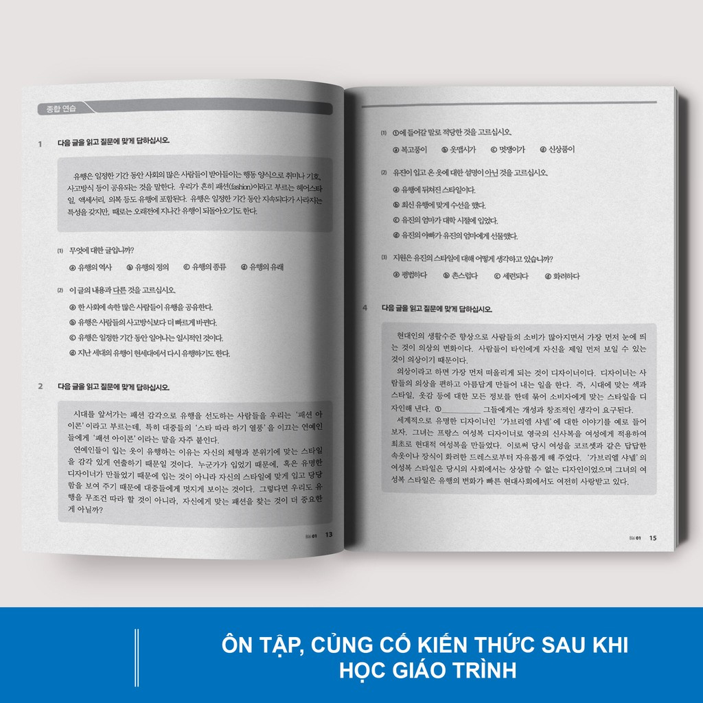 Combo (4 Cuốn) Giáo Trình Tiếng Hàn Tổng Hợp Trung Cấp Dành Cho Người Việt Tập 3 + Tâp 4 ( Sách Giáo Khoa + Sách Bài Tập) - Phiên Bản Đen Trắng
