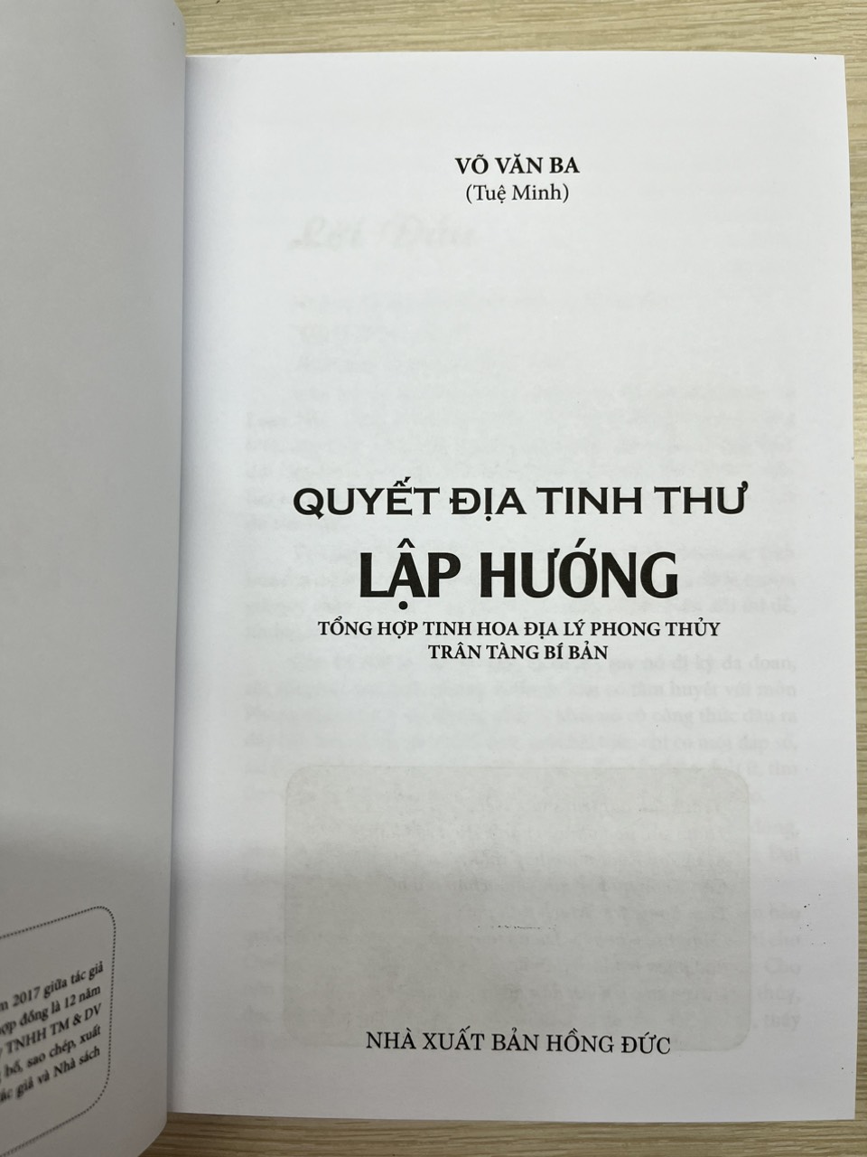 Quyết Địa Tinh Thư - Lập Hướng