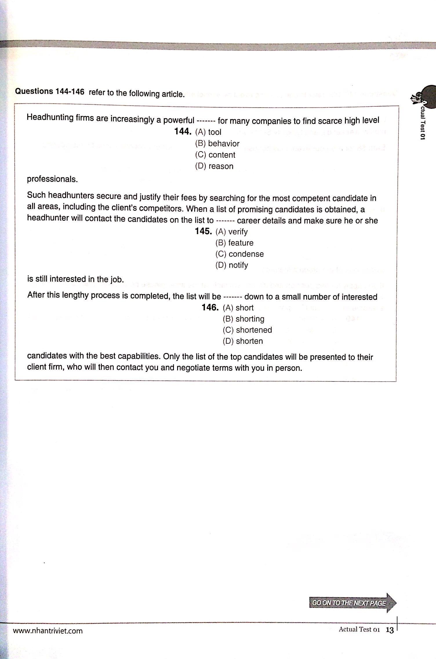 Economy TOEIC RC1000 Volume 1