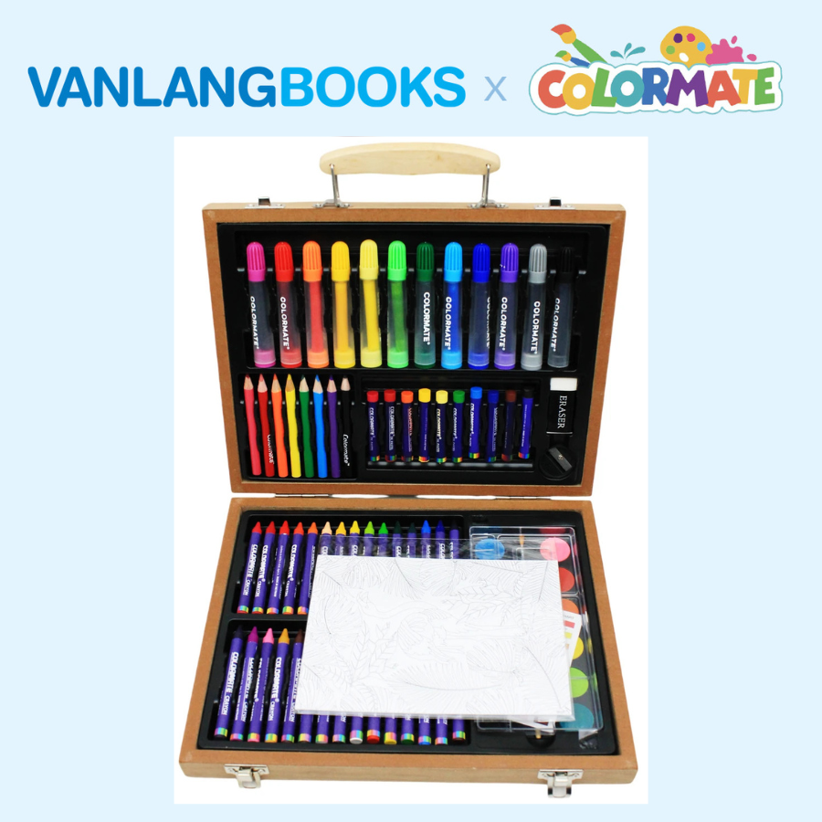 Sách Bí Quyết Vẽ Phong Cảnh Tự Nhiên + Bộ Màu Vẽ Đa Năng Hộp Gỗ M88 - Vanlangbooks x Colormate