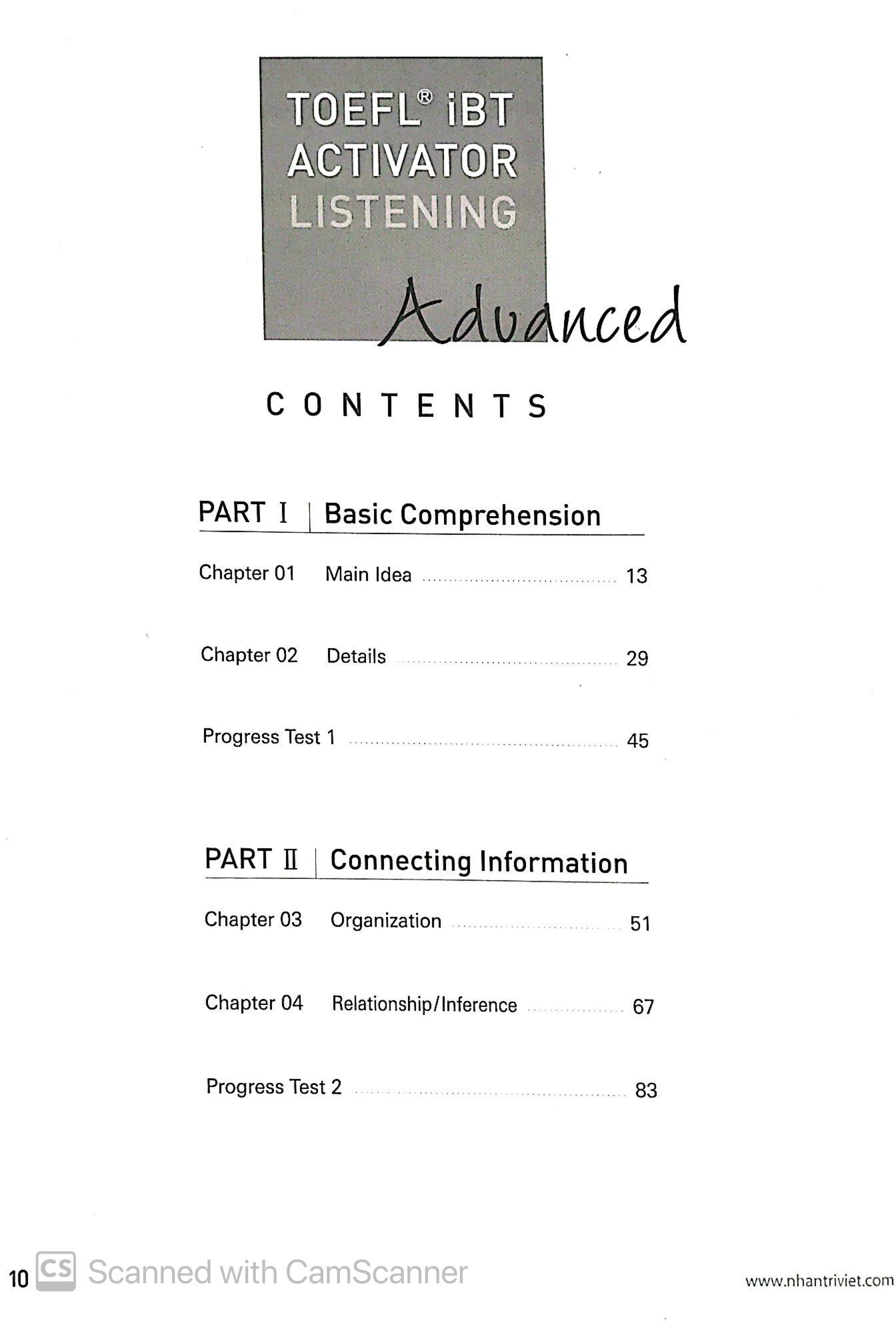 TOEFL iBT Activator Listening Advanced (Kèm CD)
