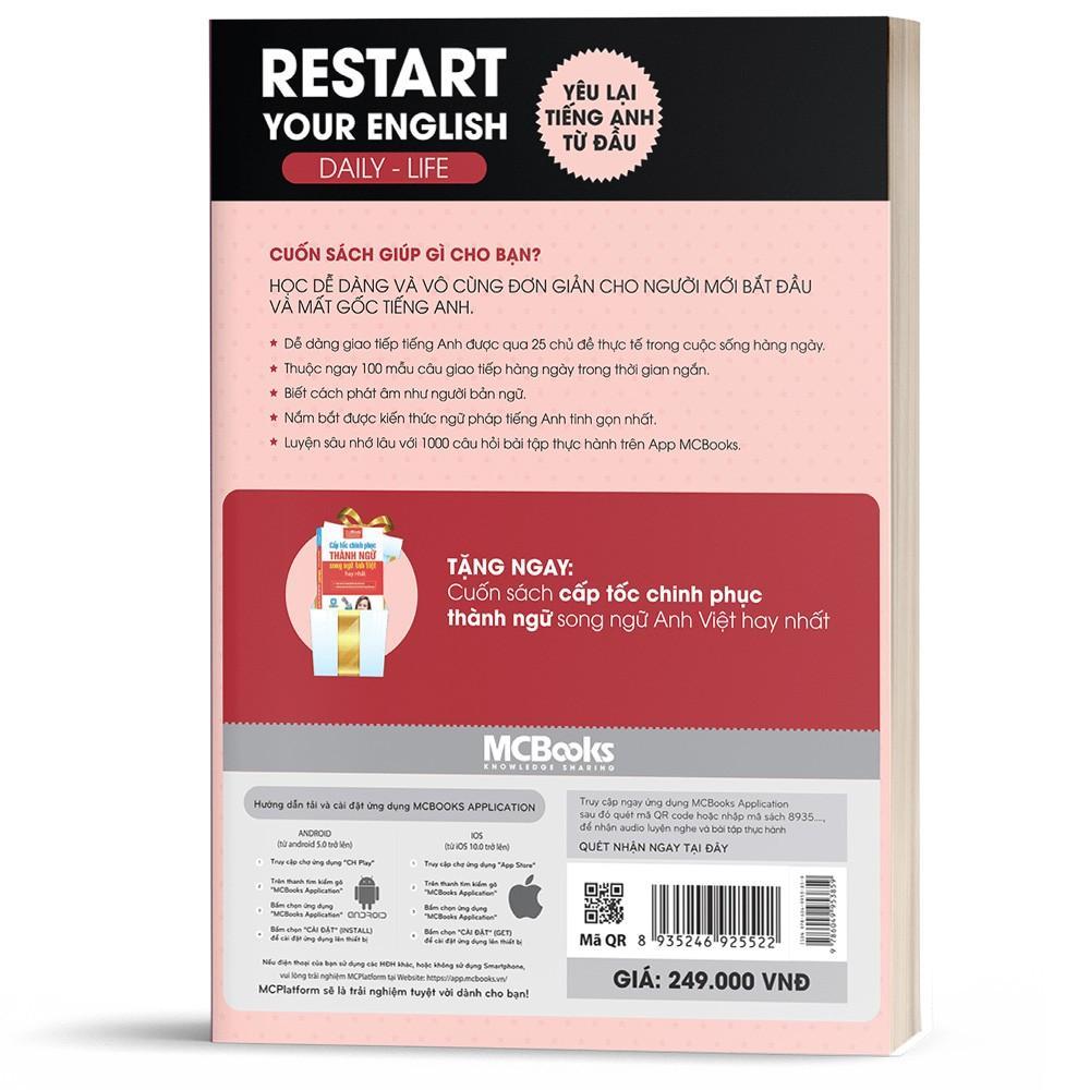 Restart Your English (Daily Life) - Yêu Lại Tiếng Anh Từ Đầu - Học Kèm App Online - Bản Quyền