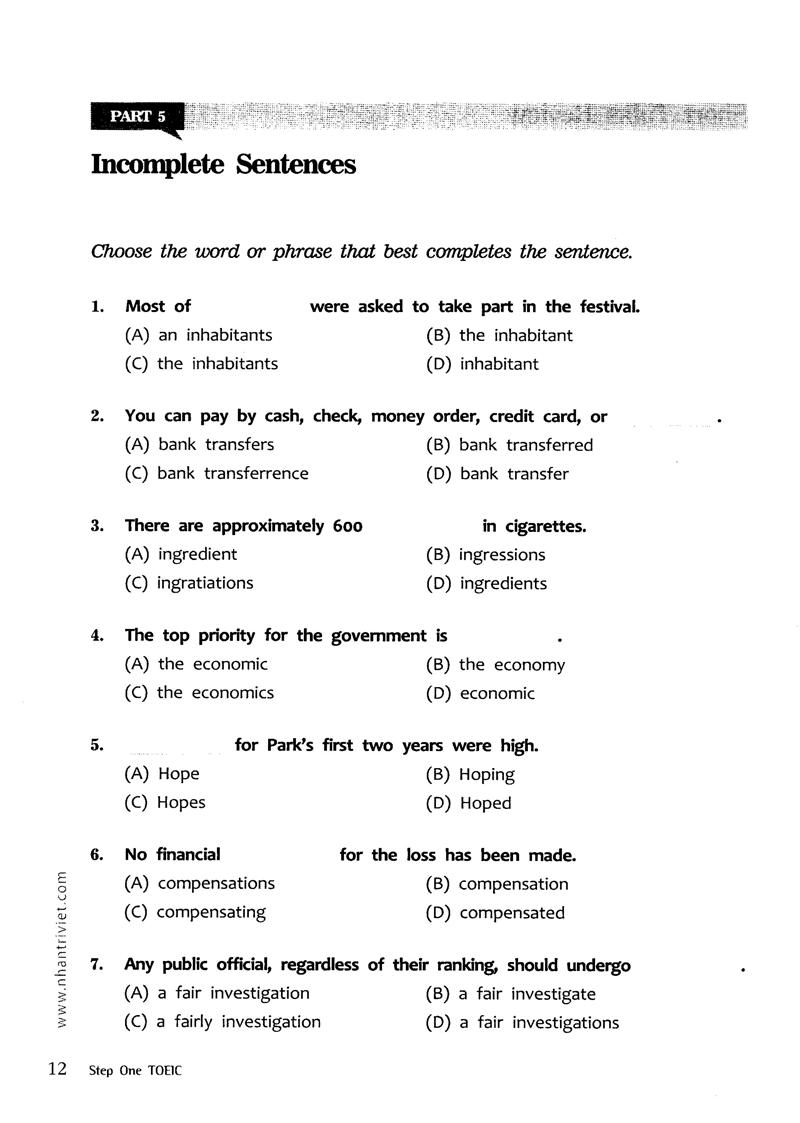 Step One Toeic (Kèm file MP3)