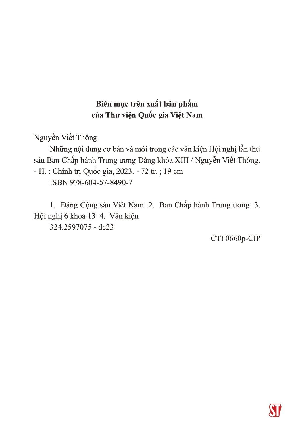 Những Nội Dung Cơ Bản Và Mới Trong Các Văn Kiện Hội Nghị Lần Thứ Sáu Ban Chấp Hàng Trung Ương Đảng Khóa XIII