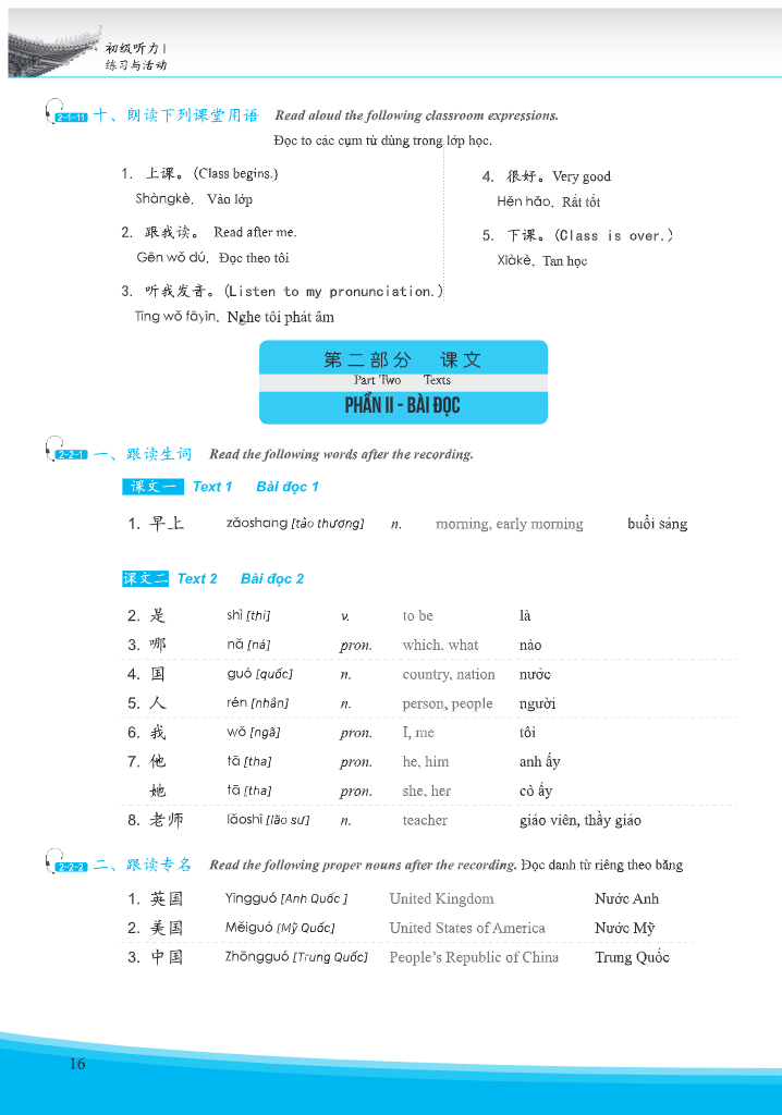Giáo Trình Phát Triển Hán Ngữ Nghe Sơ Cấp 1