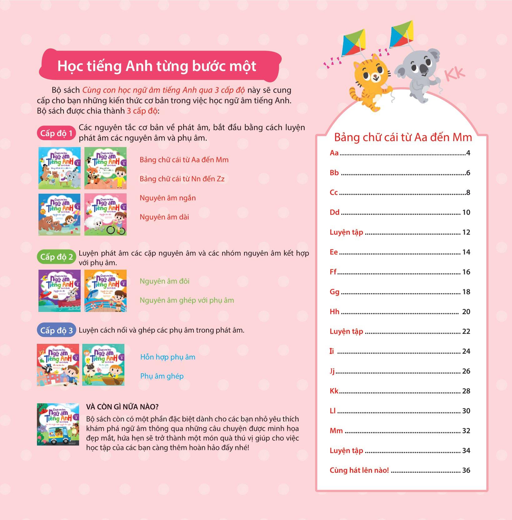 Cùng Con Học Ngữ Âm Tiếng Anh Qua 3 Cấp Độ - Bảng Chữ Cái Từ Aa Đến Mm