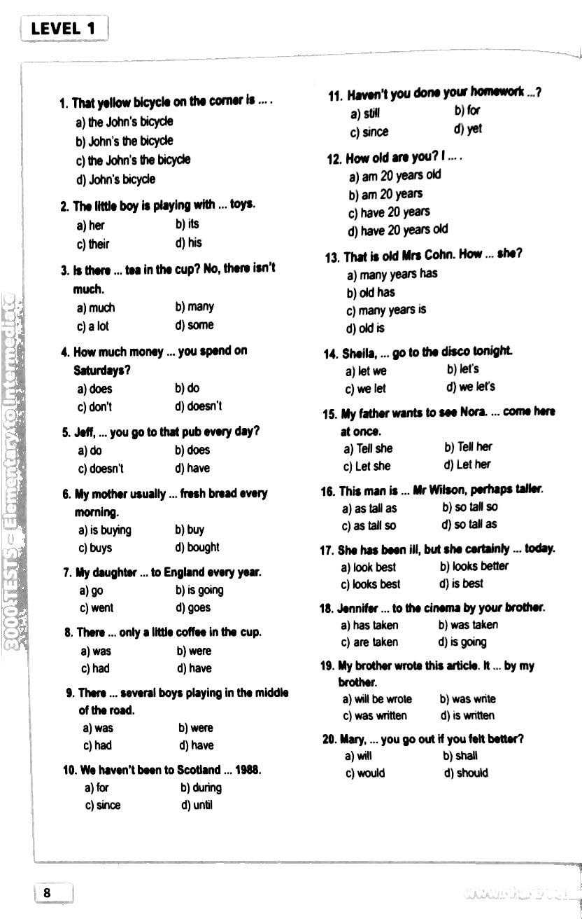 3000 Tests Elementary To Intermediate (Không CD)