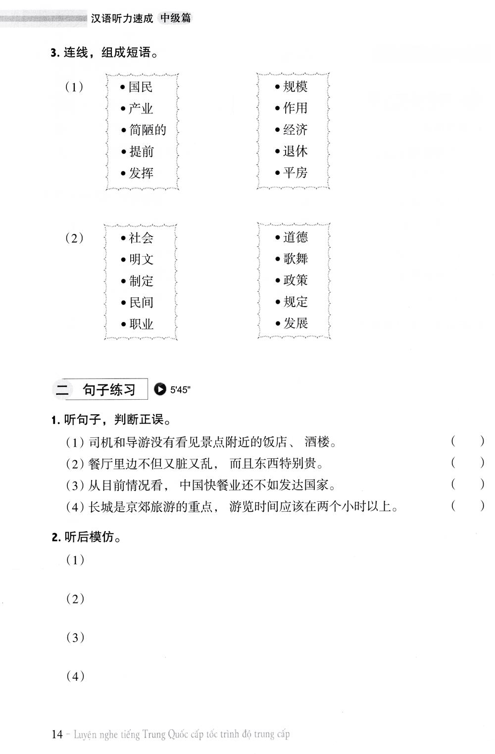Luyện Nghe Tiếng Trung Quốc Cấp Tốc (Trình Độ Trung Cấp) - Kèm CD