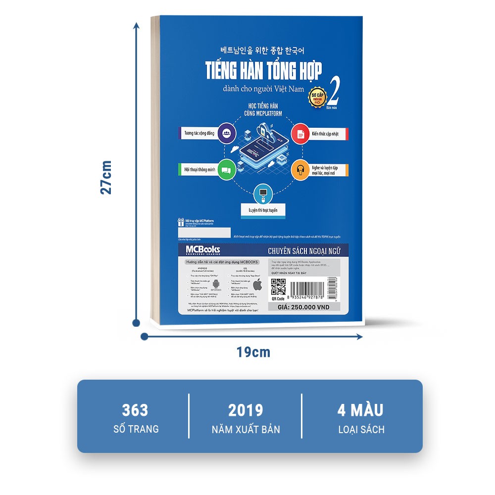 Combo Tiếng Hàn Tổng Hợp Sơ Cấp 2 Dành Cho Người Việt Nam Bản In Màu - Học Kèm App