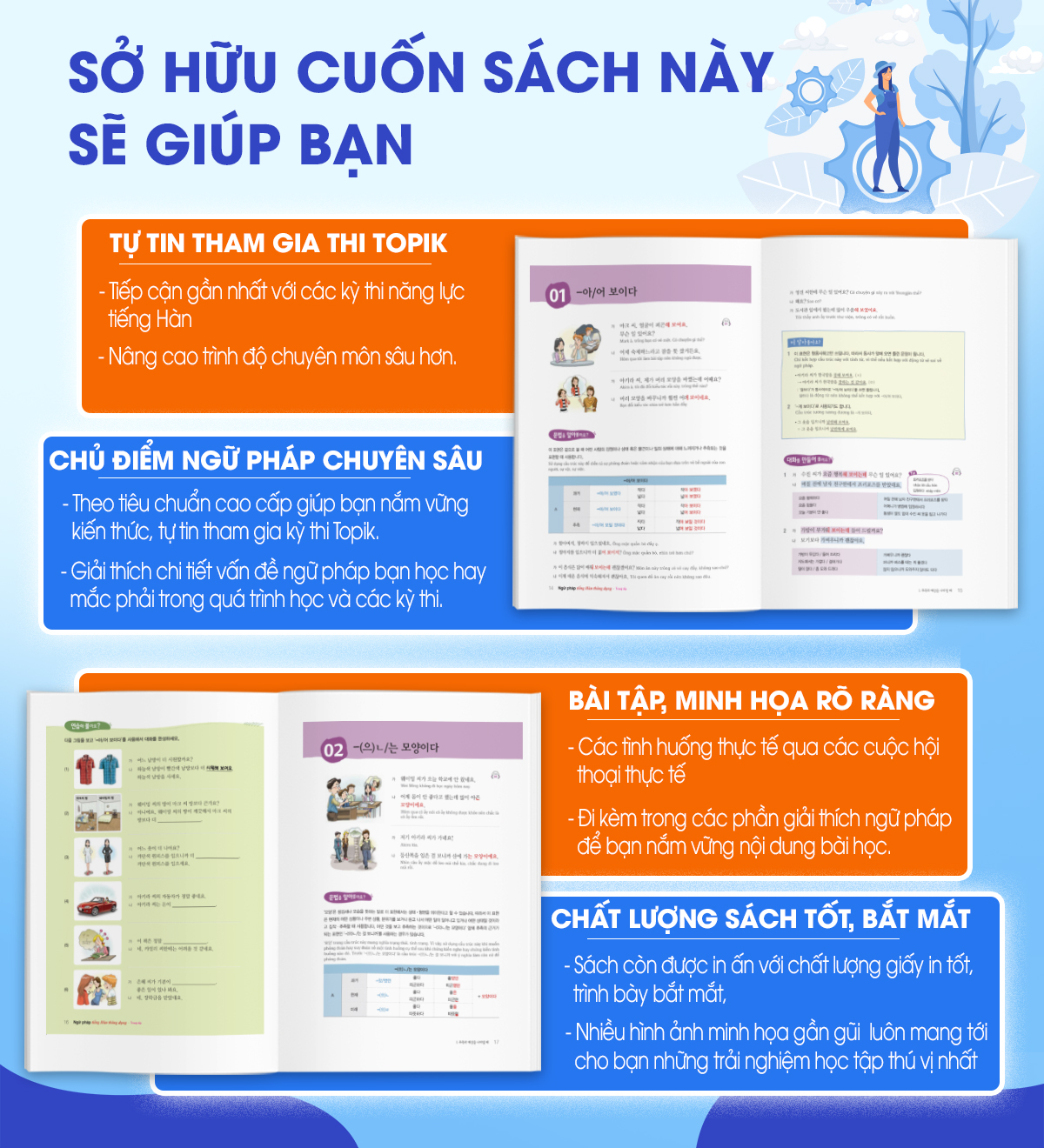 Ngữ Pháp Tiếng Hàn Thông Dụng Trung Cấp (Tặng Bookmark PL)