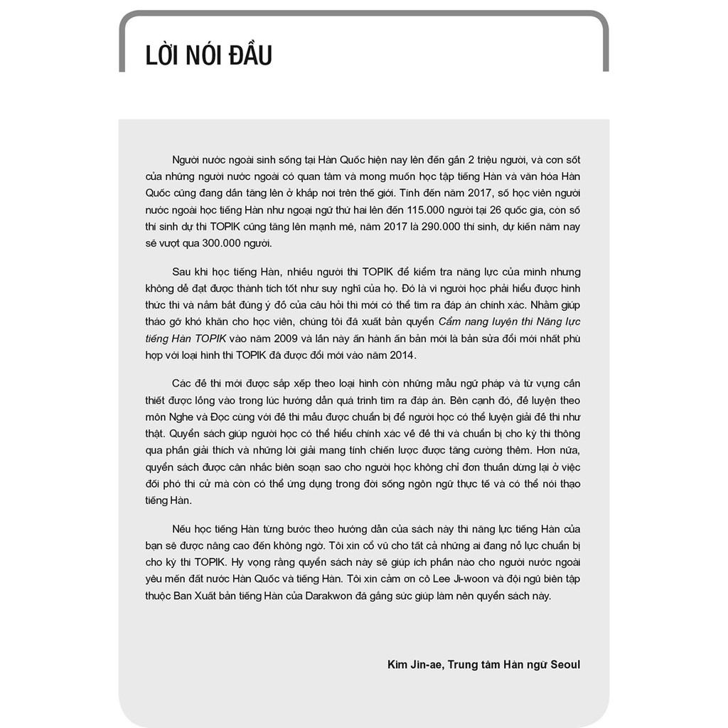 Cẩm nang luyện thi năng lực tiếng Hàn TOPIK II (kèm CD) Bản Quyền