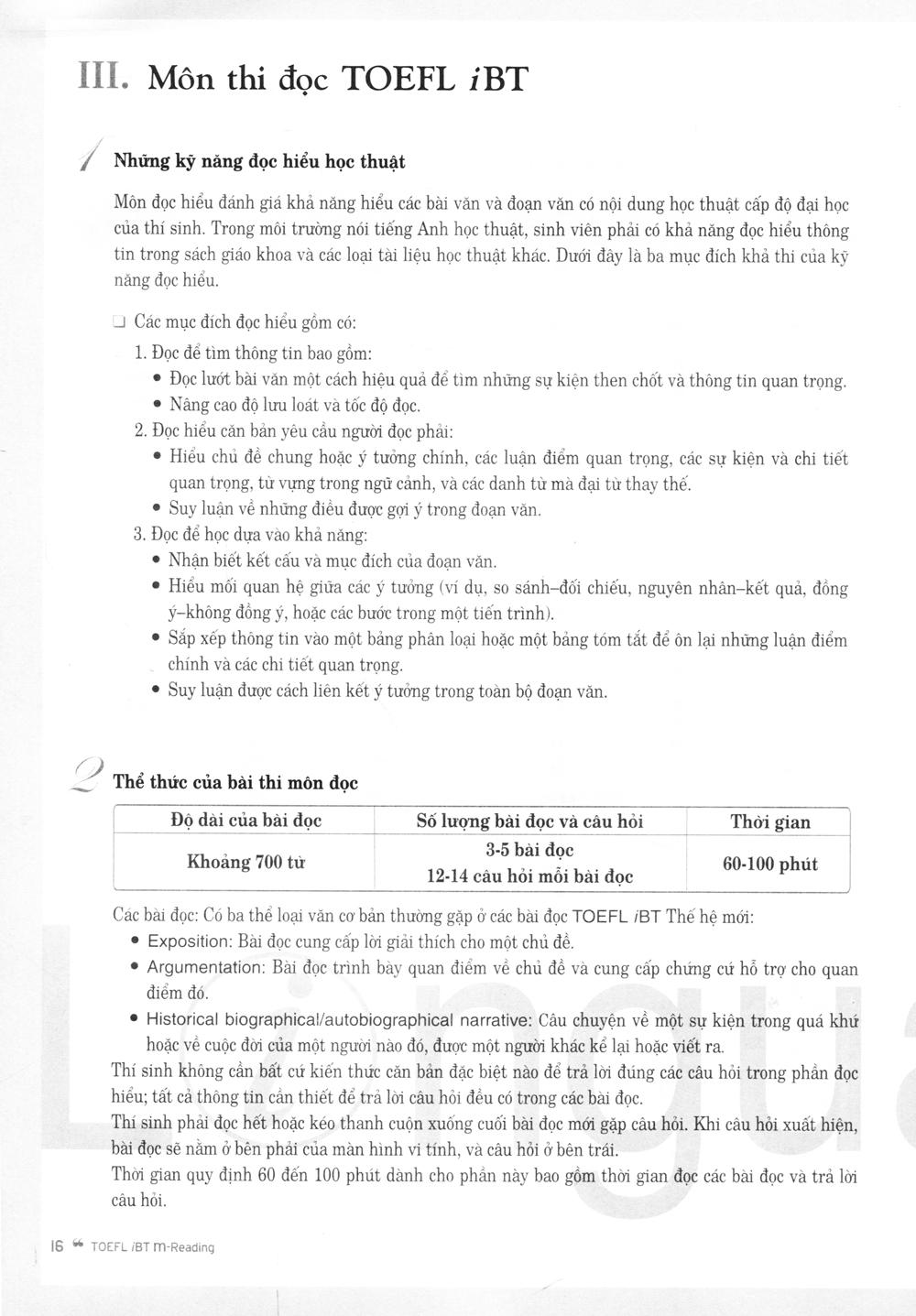 TOEFL iBT M Reading (Intermediate Level)