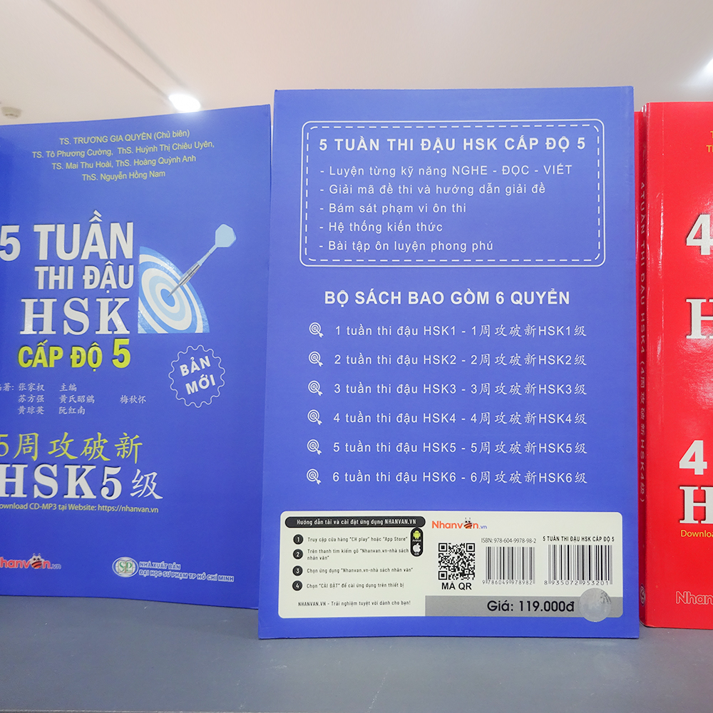 Sách - 5 Tuần Thi Đậu HSK Cấp Độ 5 - Sách luyện thi tiếng Hoa độc quyền Nhân Văn