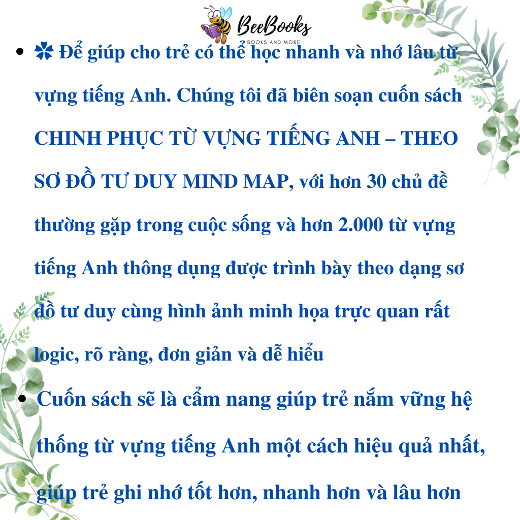 Sách Bé chinh phục từ vựng Tiếng anh (có File âm thanh) - Theo sơ đồ tư duy Mind Map - Phiên bản mới 2021