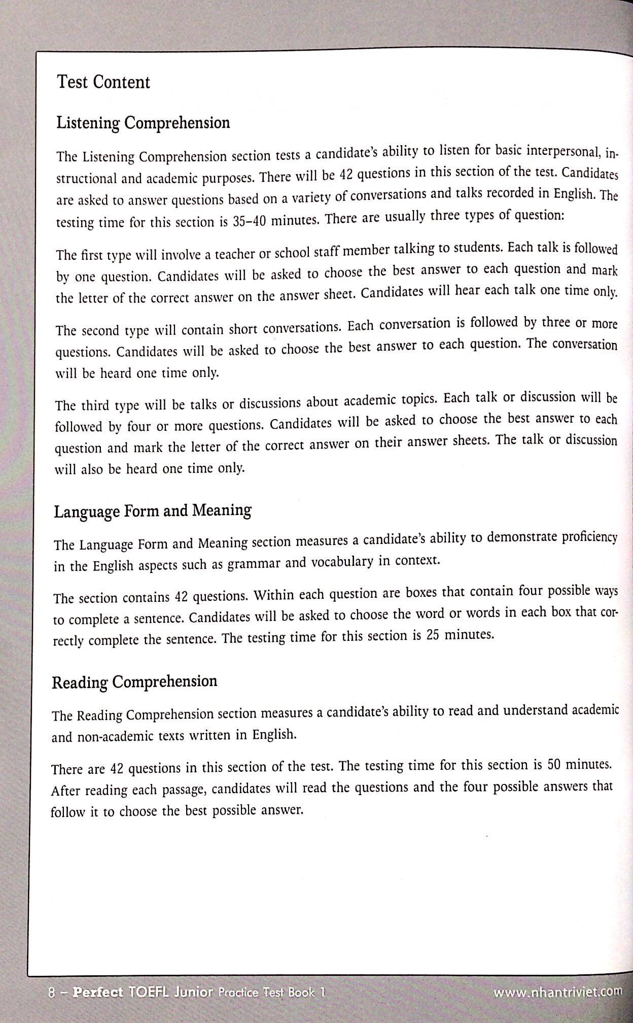 Perfect Toefl Junior Book 1 (Kèm CD)