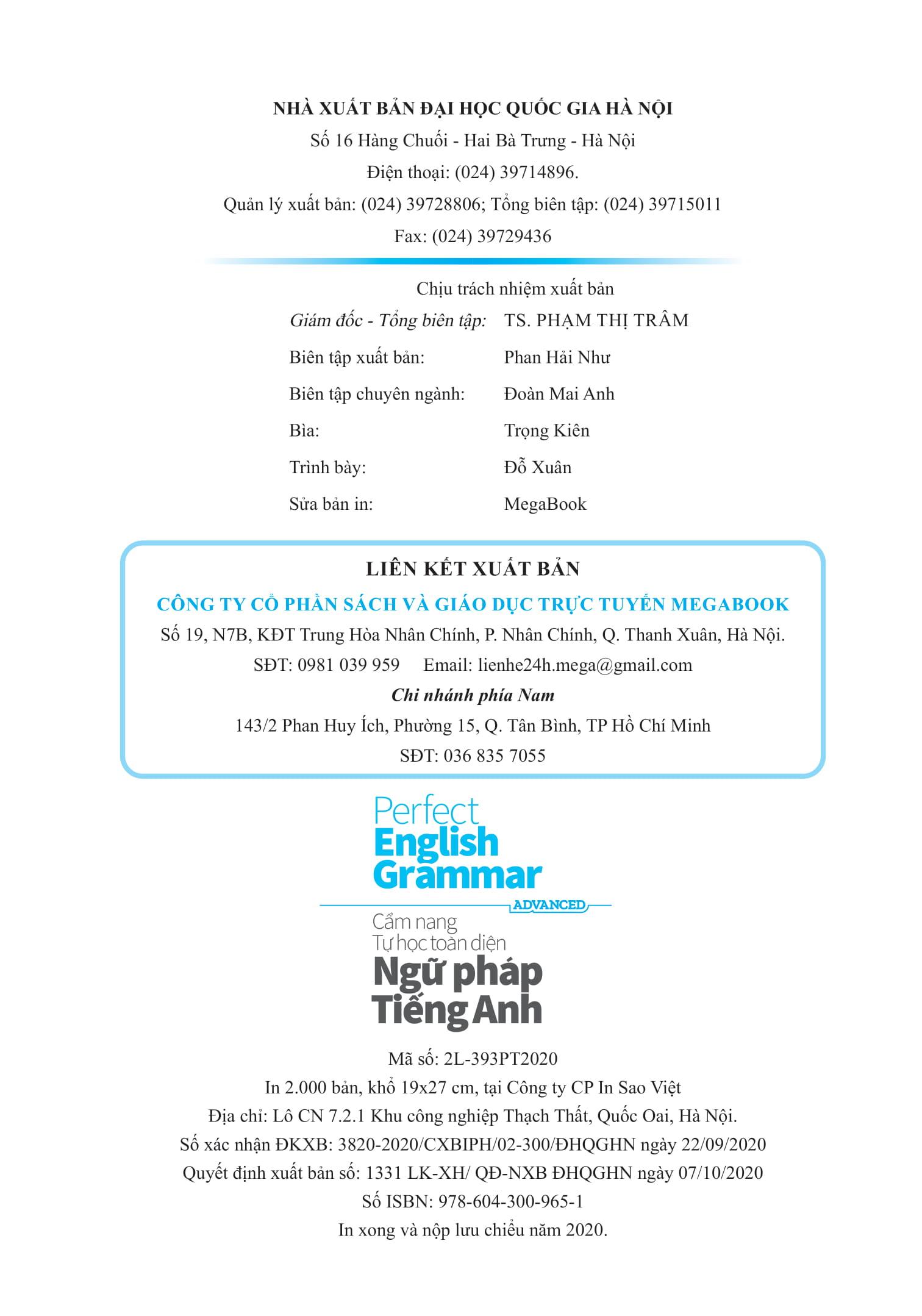 Perfect English Grammar - Cẩm Nang Tự Học Toàn Diện Ngữ Pháp Tiếng Anh - Advanced