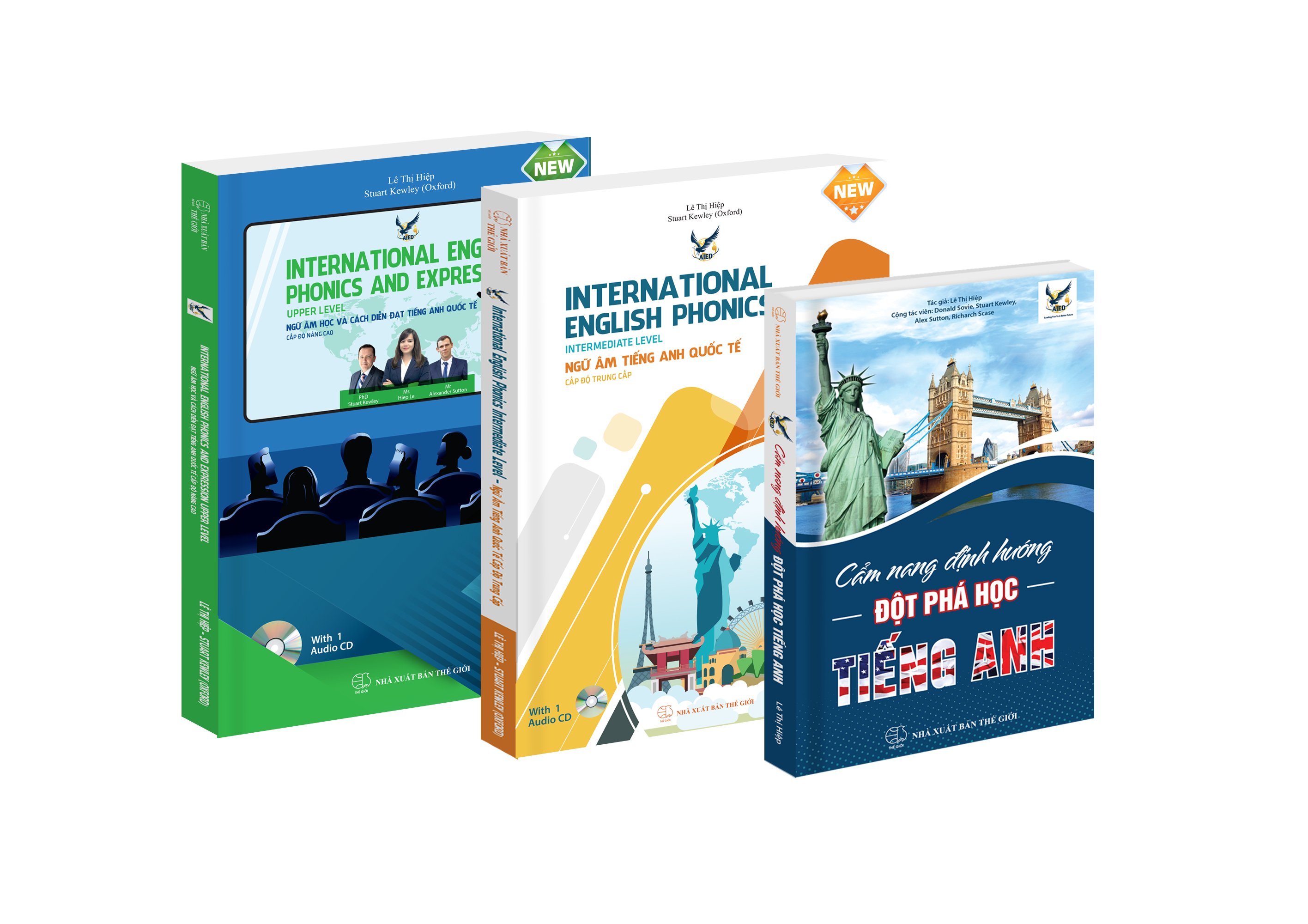 Combo Bộ sách Cẩm nang học tiếng Anh, Ngữ âm tiếng Anh quốc tế cấp độ trung cấp, Ngữ âm học và cách diễn đạt tiếng Anh quốc tế nâng cao (kèm đĩa CD)