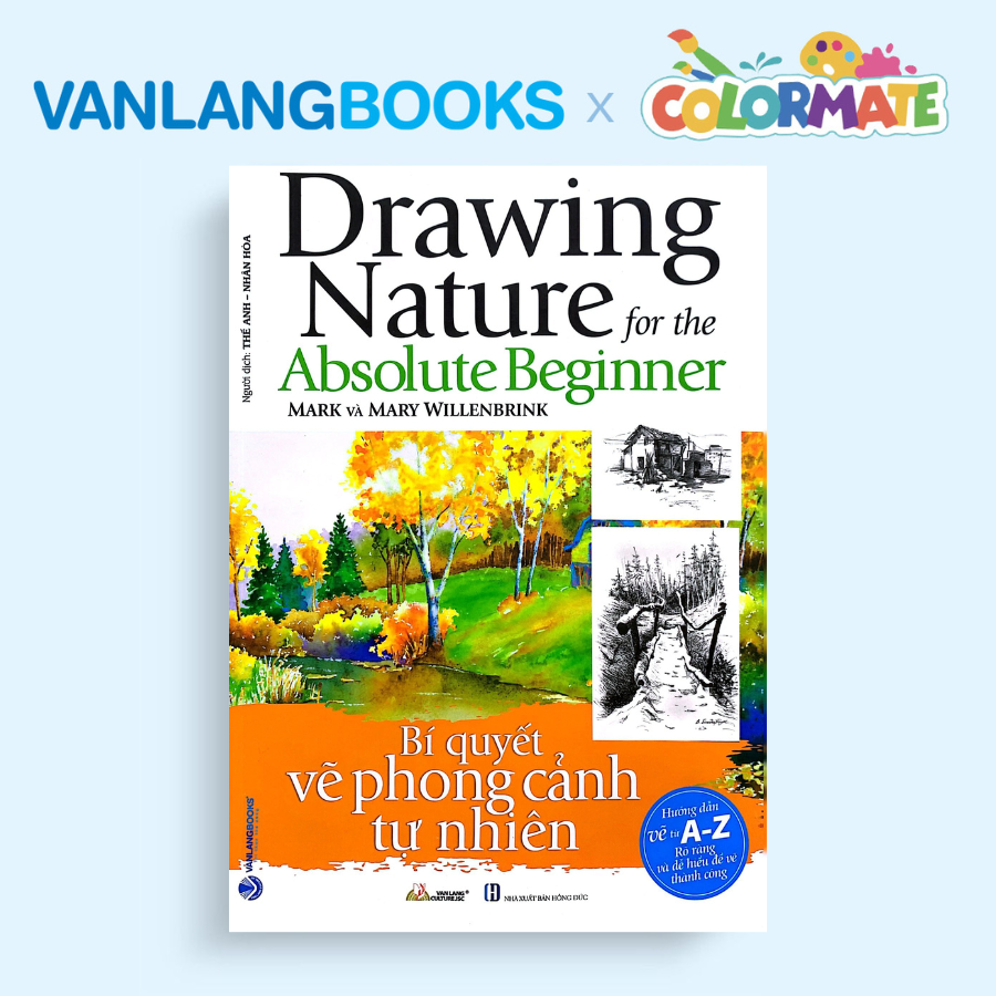 Sách Bí Quyết Vẽ Phong Cảnh Tự Nhiên + Bộ Màu Vẽ Đa Năng Hộp Gỗ M88 - Vanlangbooks x Colormate