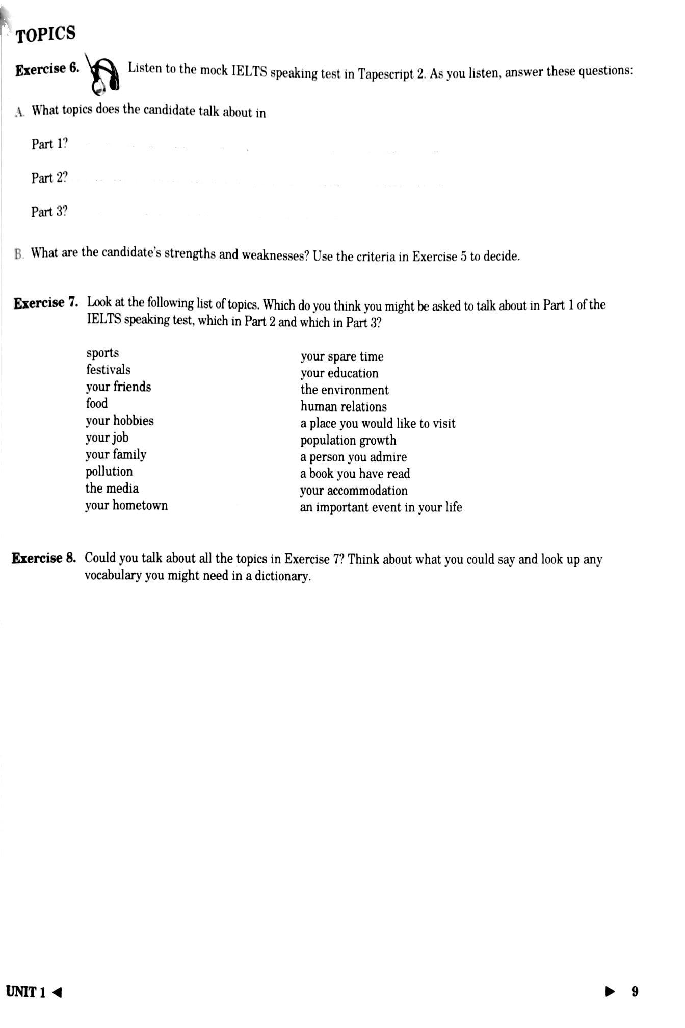 Tài liệu luyện thi IELTS kỹ năng nói - IELTS speaking preparation and practice