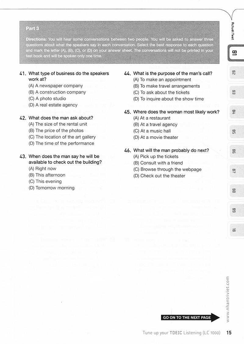 Tune Up Your TOEIC Reading RC 1000