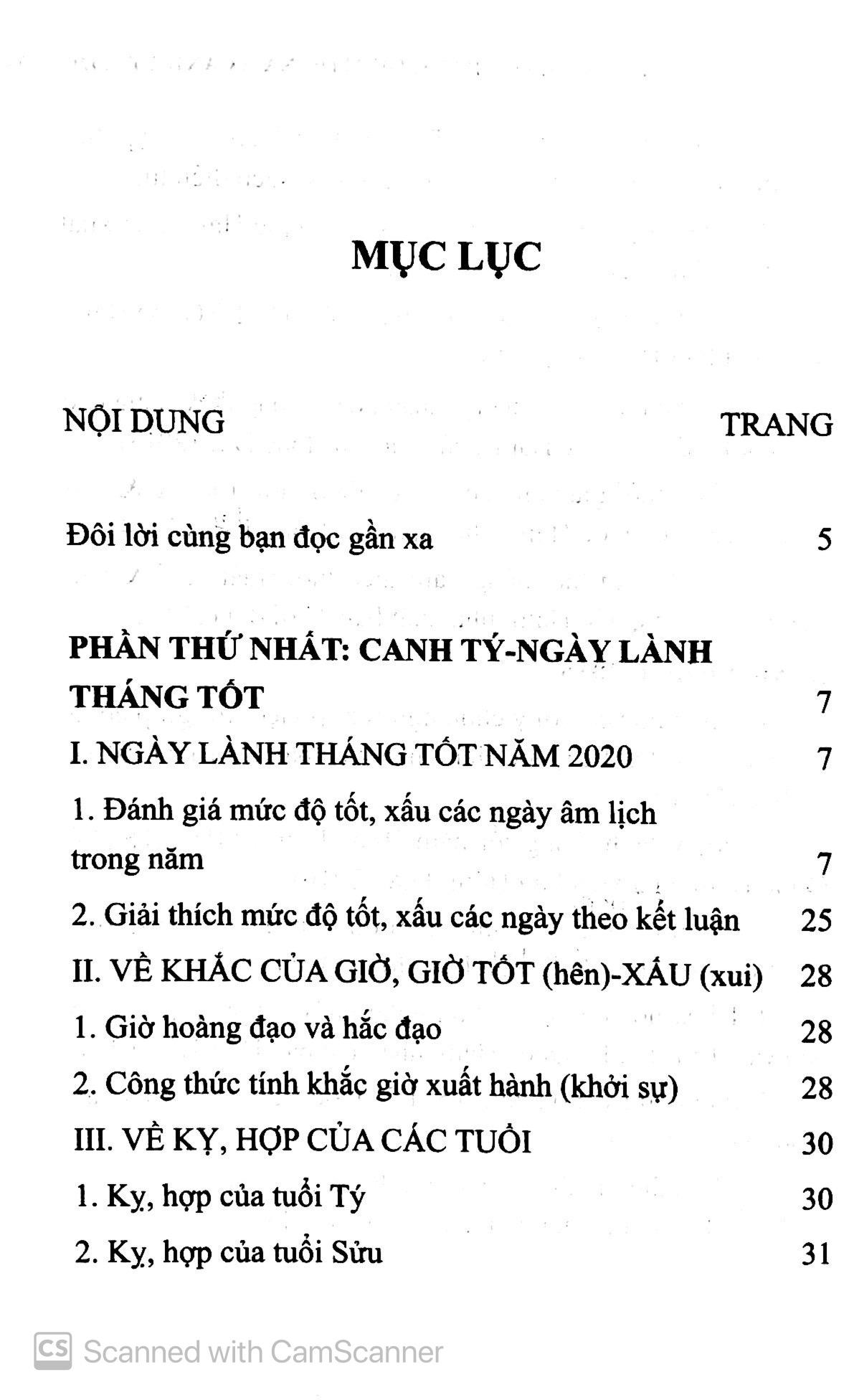 Chọn Điều Lành Tránh Điềm Dữ Năm Canh Tý 2020