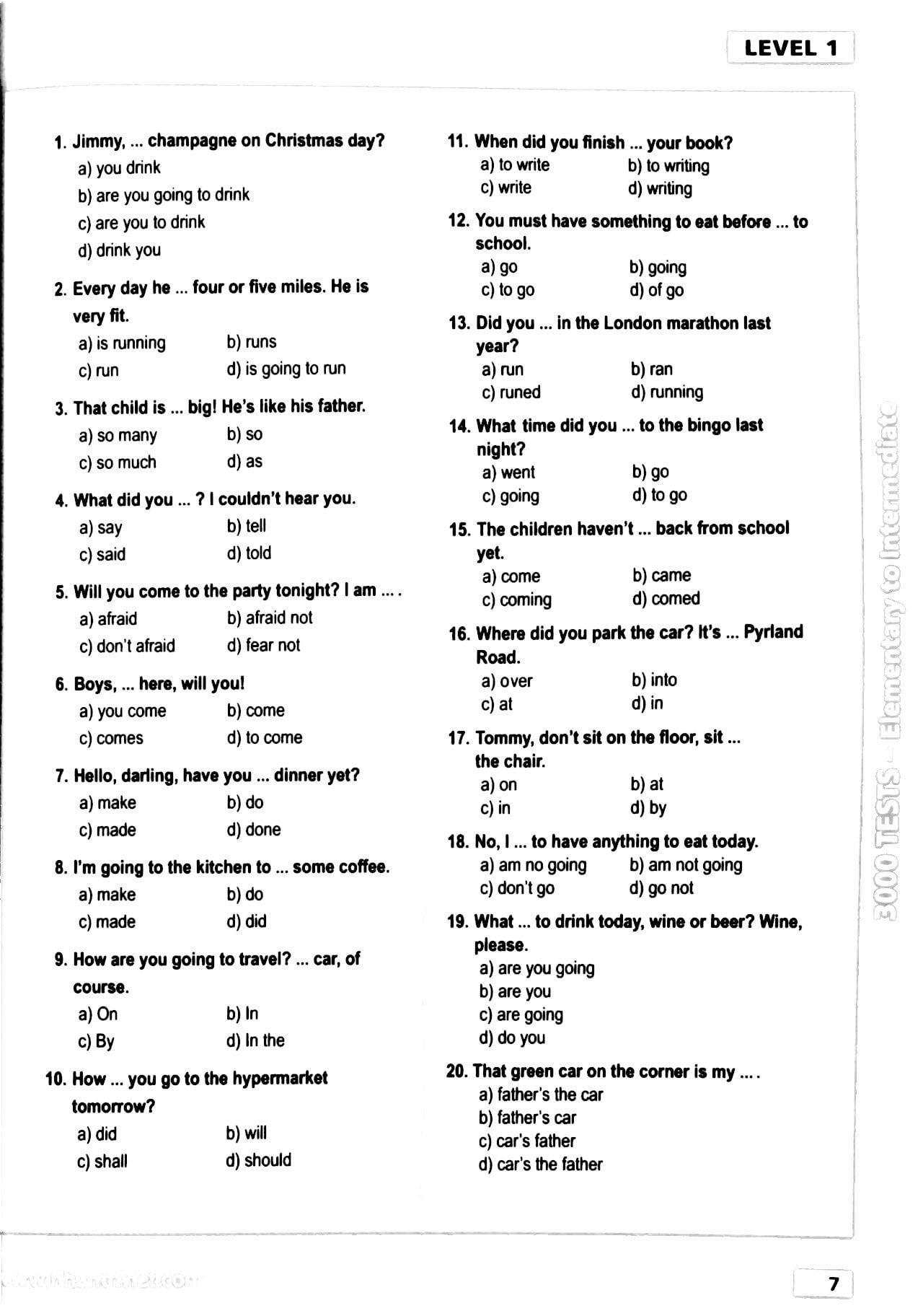 3000 Tests Elementary To Intermediate (Không CD)