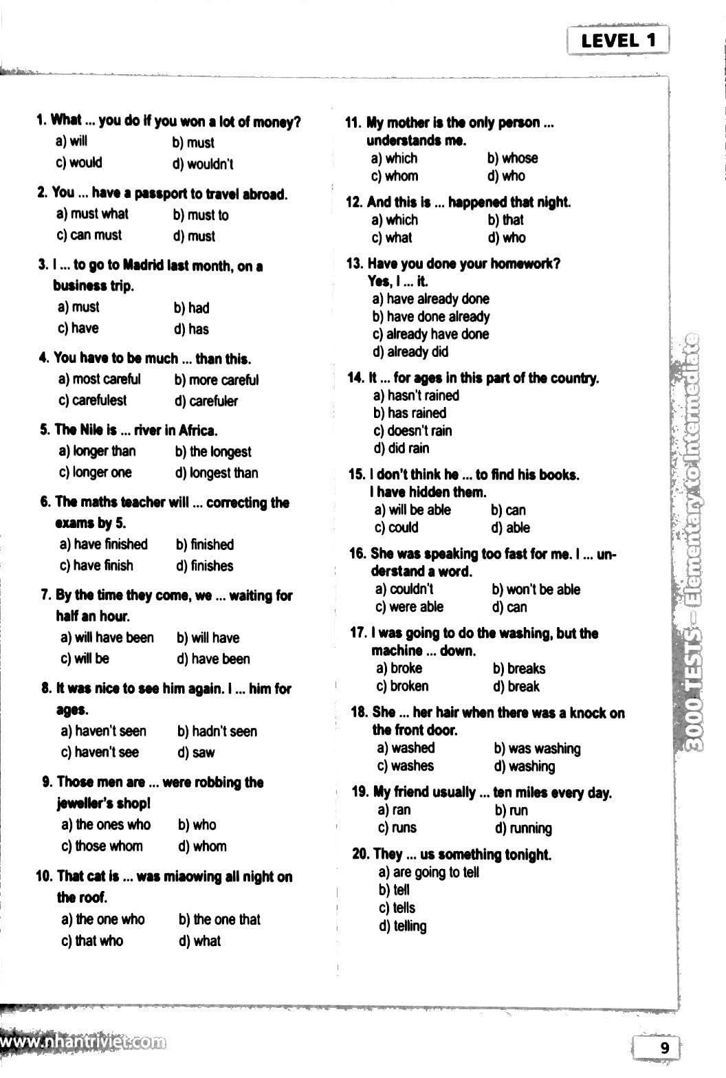 3000 Tests Elementary To Intermediate (Không CD)
