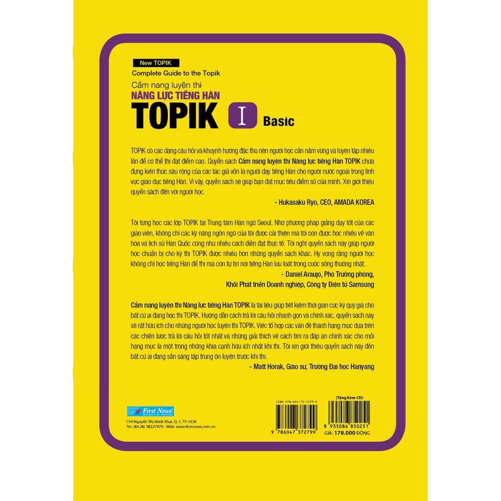 Cẩm Nang Luyện Thi Năng Lực Tiếng Hàn TOPIK I (kèm CD) Bản Quyền