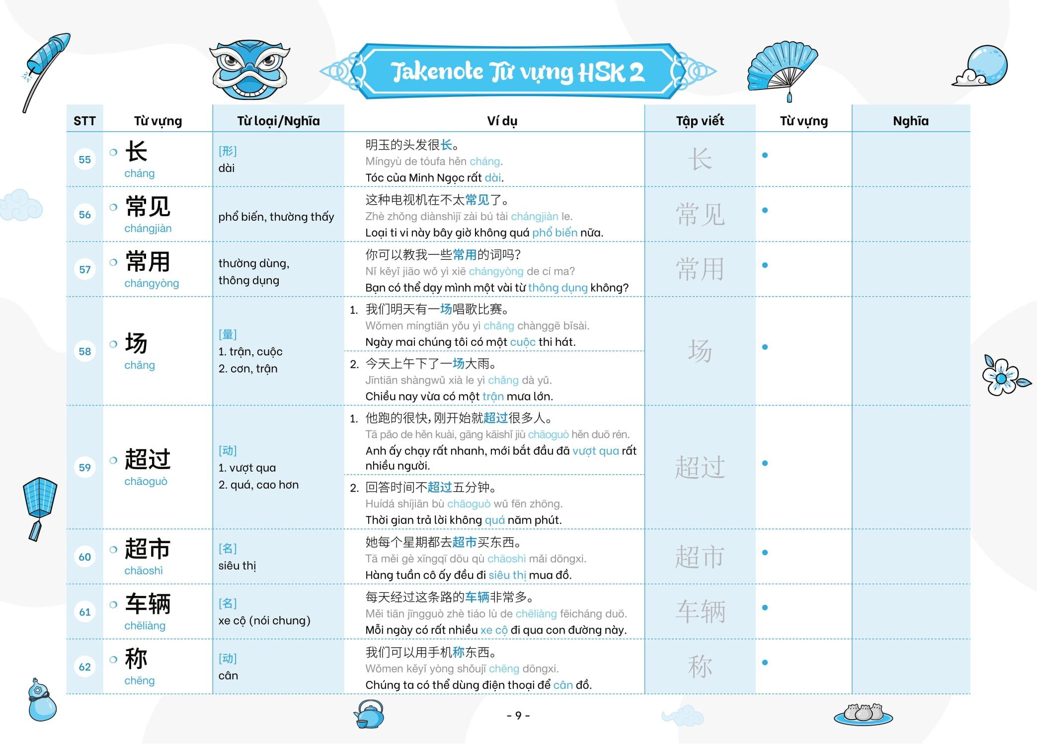 Sách - Takenote - Từ Vựng HSK Tiếng Trung - HSK2 (Cung Cấp 772 Từ Vựng)