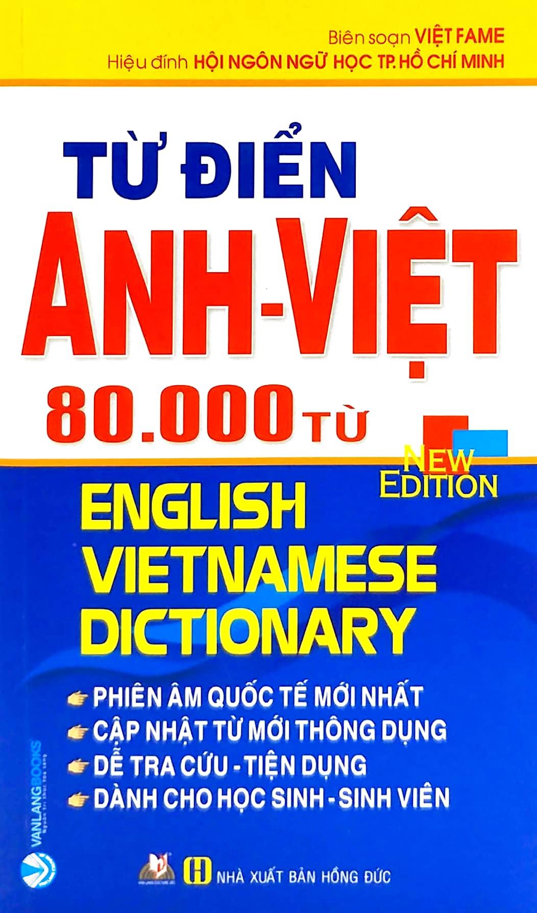 Từ Điển Anh - Việt 80.000 Từ (Tái Bản)