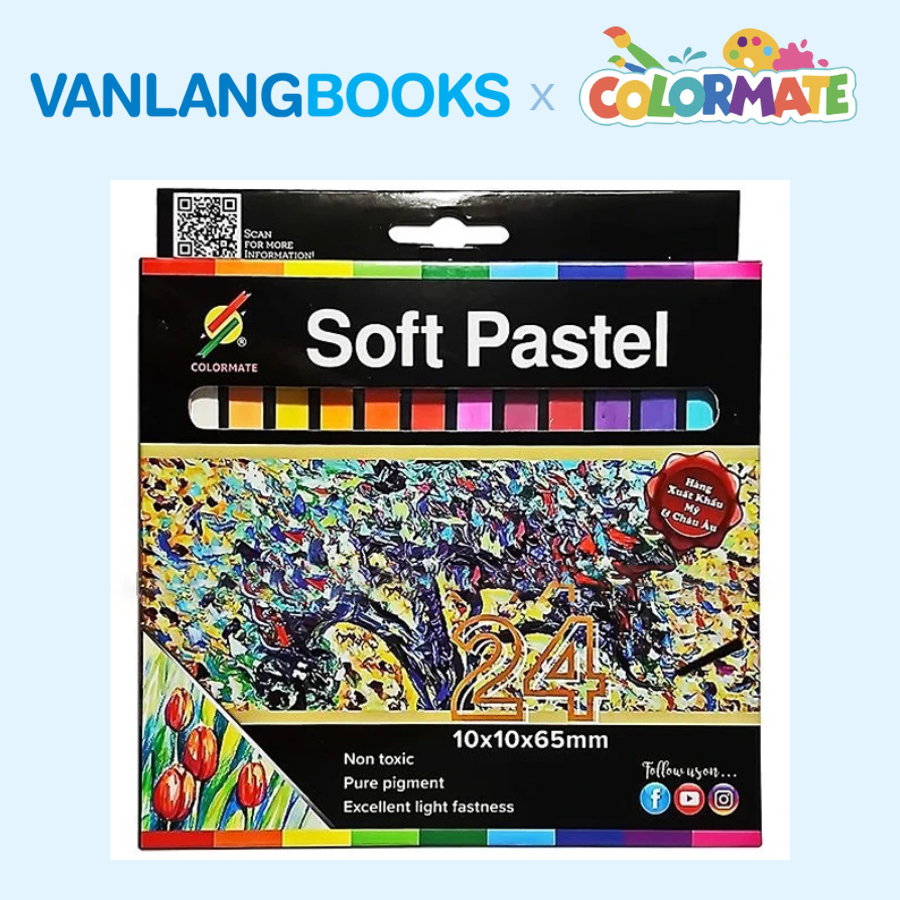 Sách 101 Bước Vẽ Chì Căn Bản Trong Hội Họa + Hộp Giấy 24 Cây Phấn Màu Soft Pastel - Vanlangbooks x Colormate