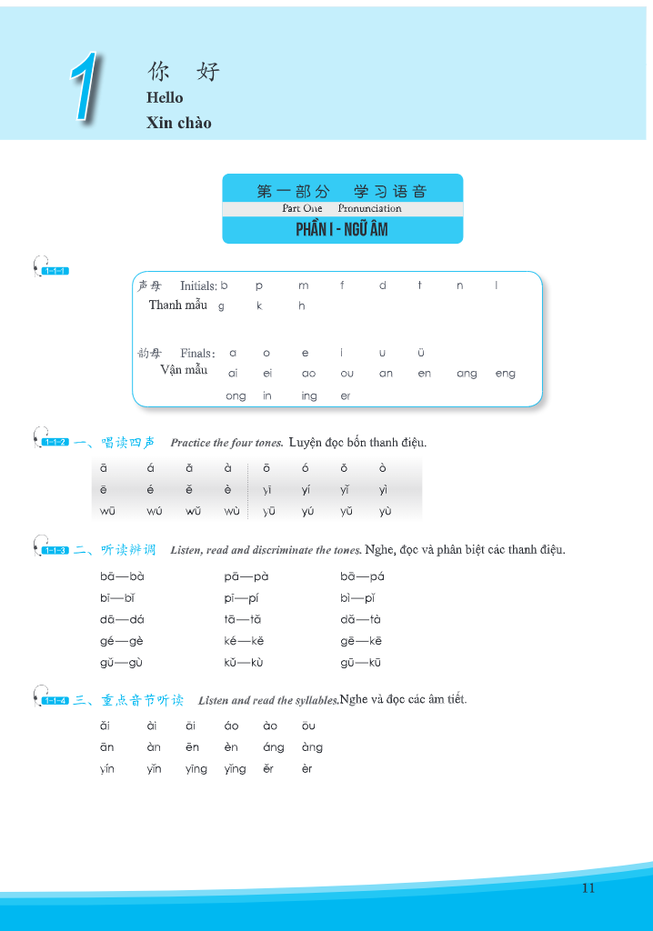 Giáo Trình Phát Triển Hán Ngữ Nghe Sơ Cấp 1