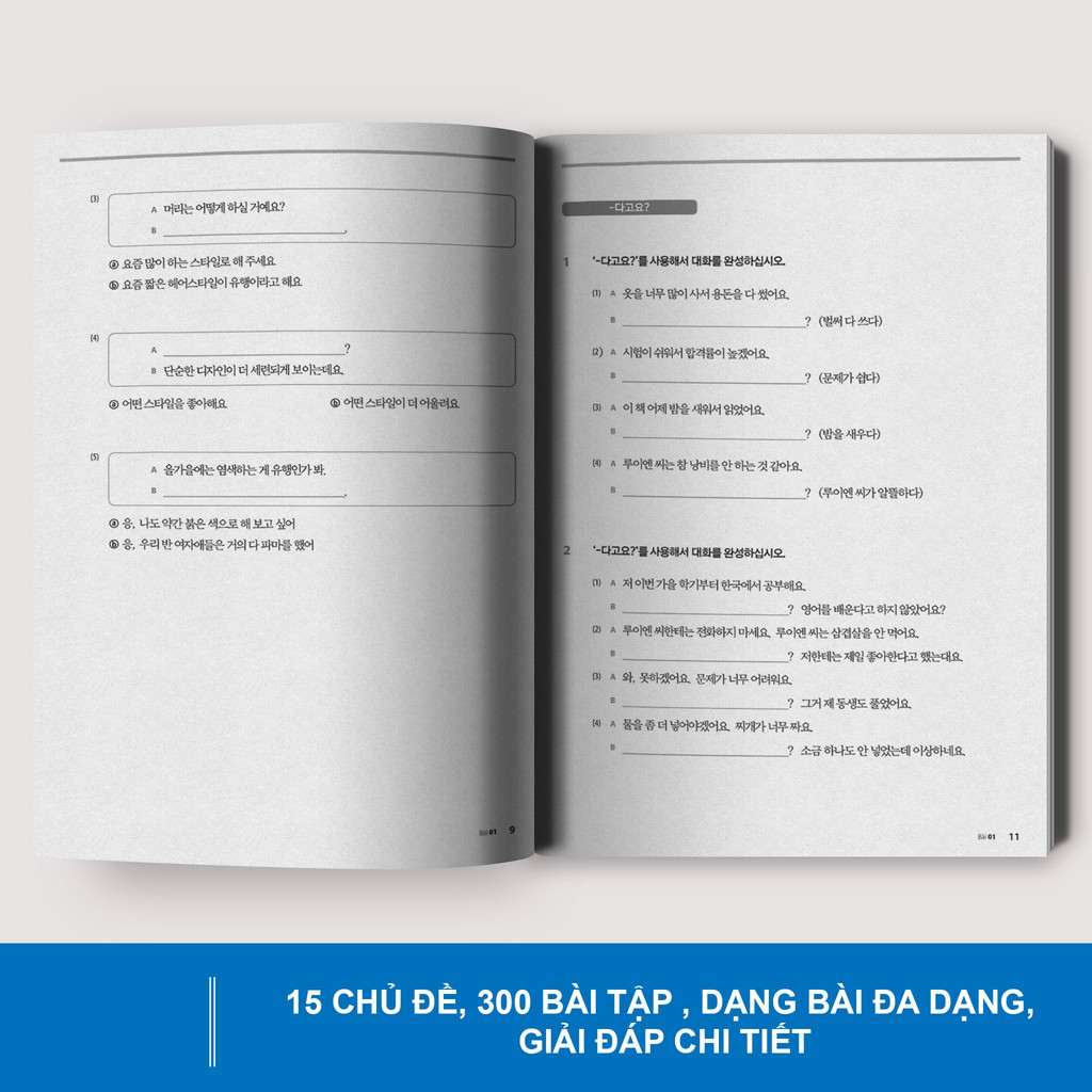 Combo (4 Cuốn) Giáo Trình Tiếng Hàn Tổng Hợp Trung Cấp Dành Cho Người Việt Tập 3 + Tâp 4 ( Sách Giáo Khoa + Sách Bài Tập) - Phiên Bản Đen Trắng