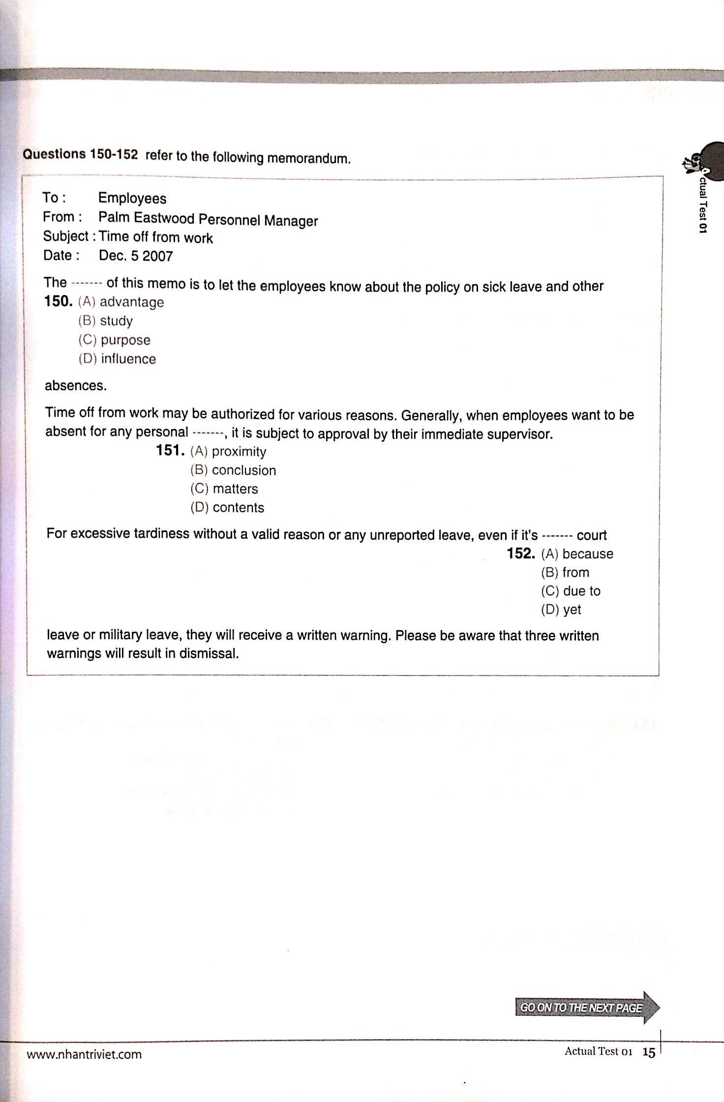 Economy TOEIC RC1000 Volume 1
