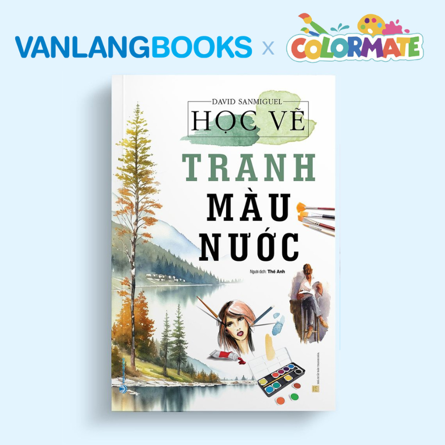 Sách Học Vẽ Tranh Màu Nước + Hộp 18 Tuýp Màu Sơn Dầu 12ml - Vanlangbooks x Colormate