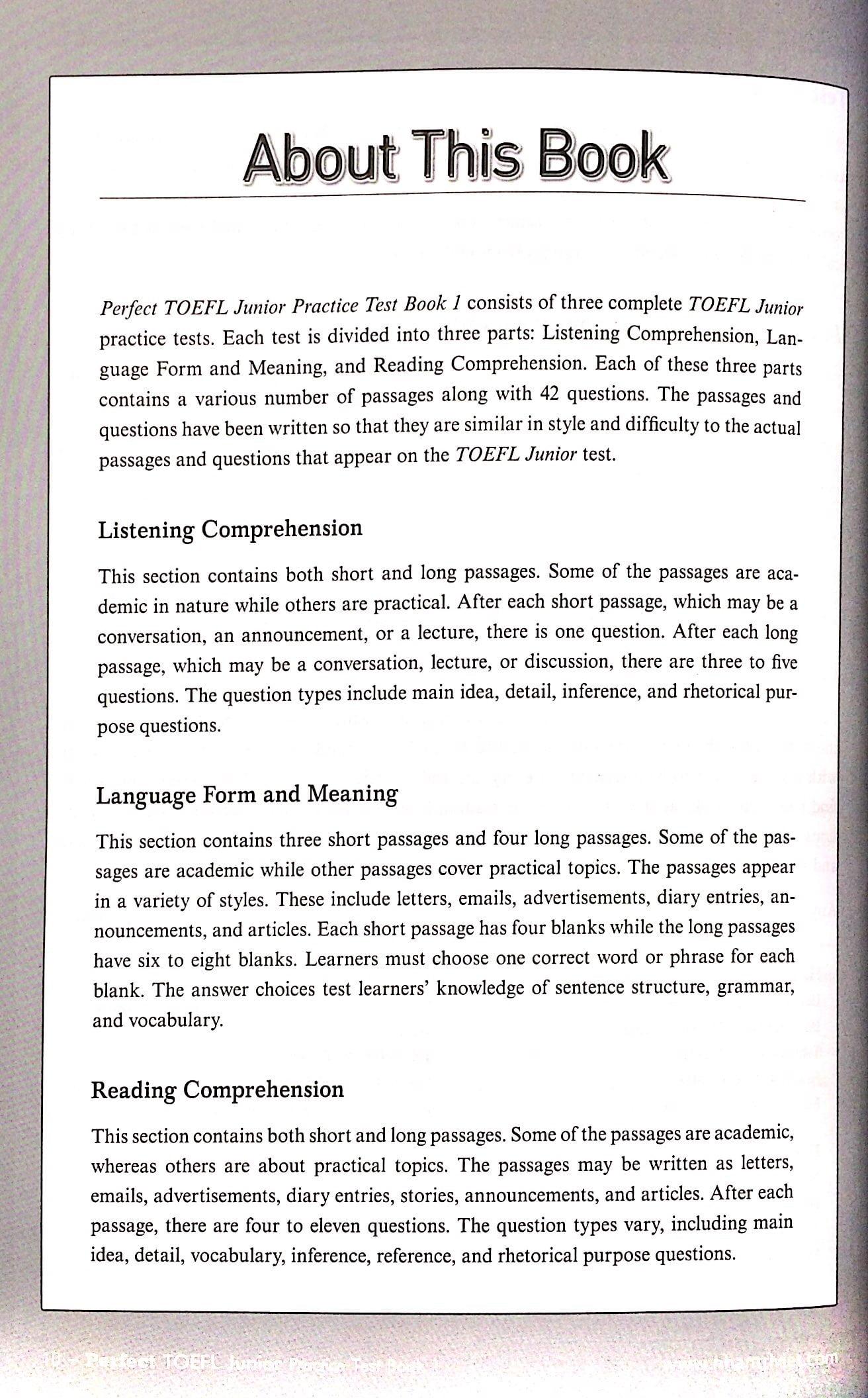 Perfect Toefl Junior Book 1 (Kèm CD)
