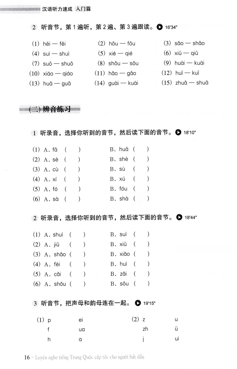 Luyện Nghe Tiếng Trung Quốc Cấp Tốc Cho Người Bắt Đầu (Quét Mã QR Để Nghe File Mp3) (Tái Bản 2020)