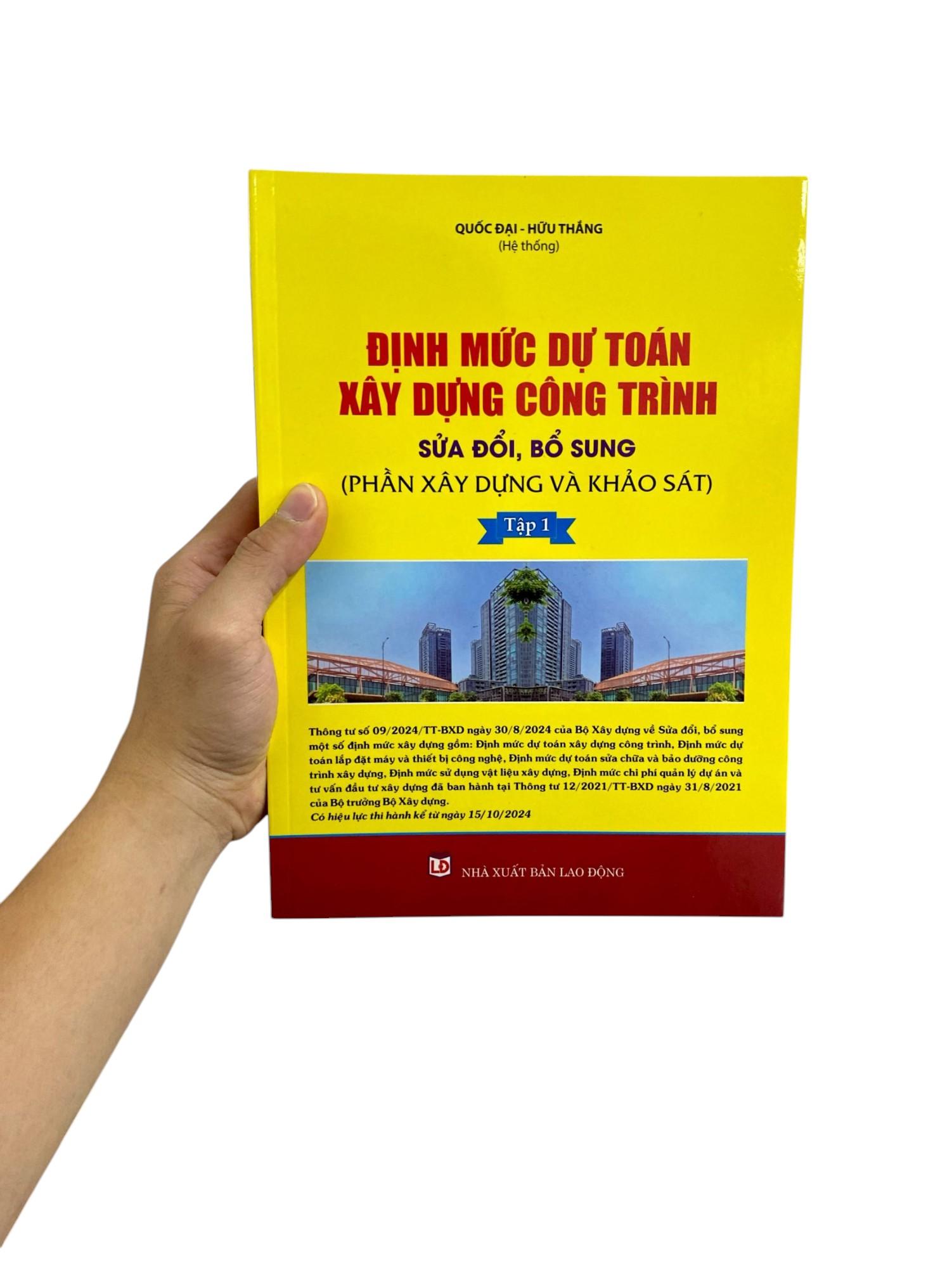 Sách - Định Mức Dự Toán Công Trình (Sửa Đổi, Bổ Sung) - Tập 1 - Phần Xây Dựng Và Khảo Sát