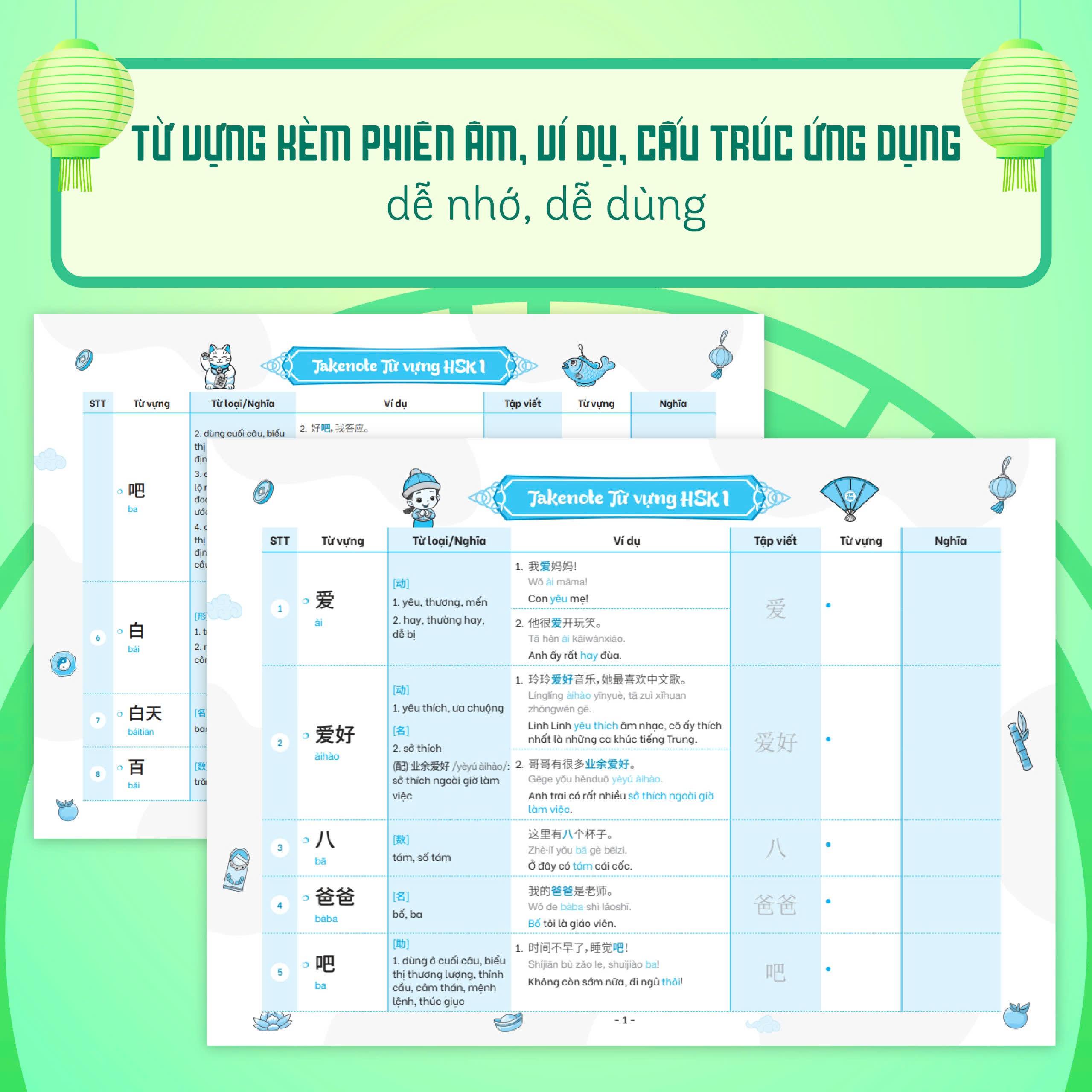 Sách - Takenote - Từ Vựng HSK Tiếng Trung - HSK1 (Cung Cấp 500 Từ Vựng)