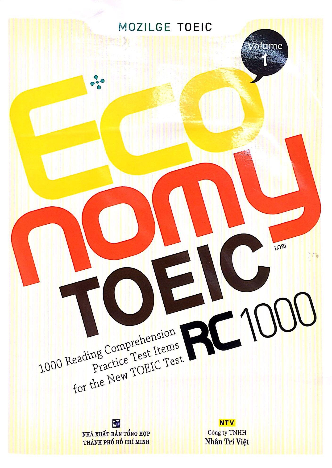 Economy TOEIC RC1000 Volume 1